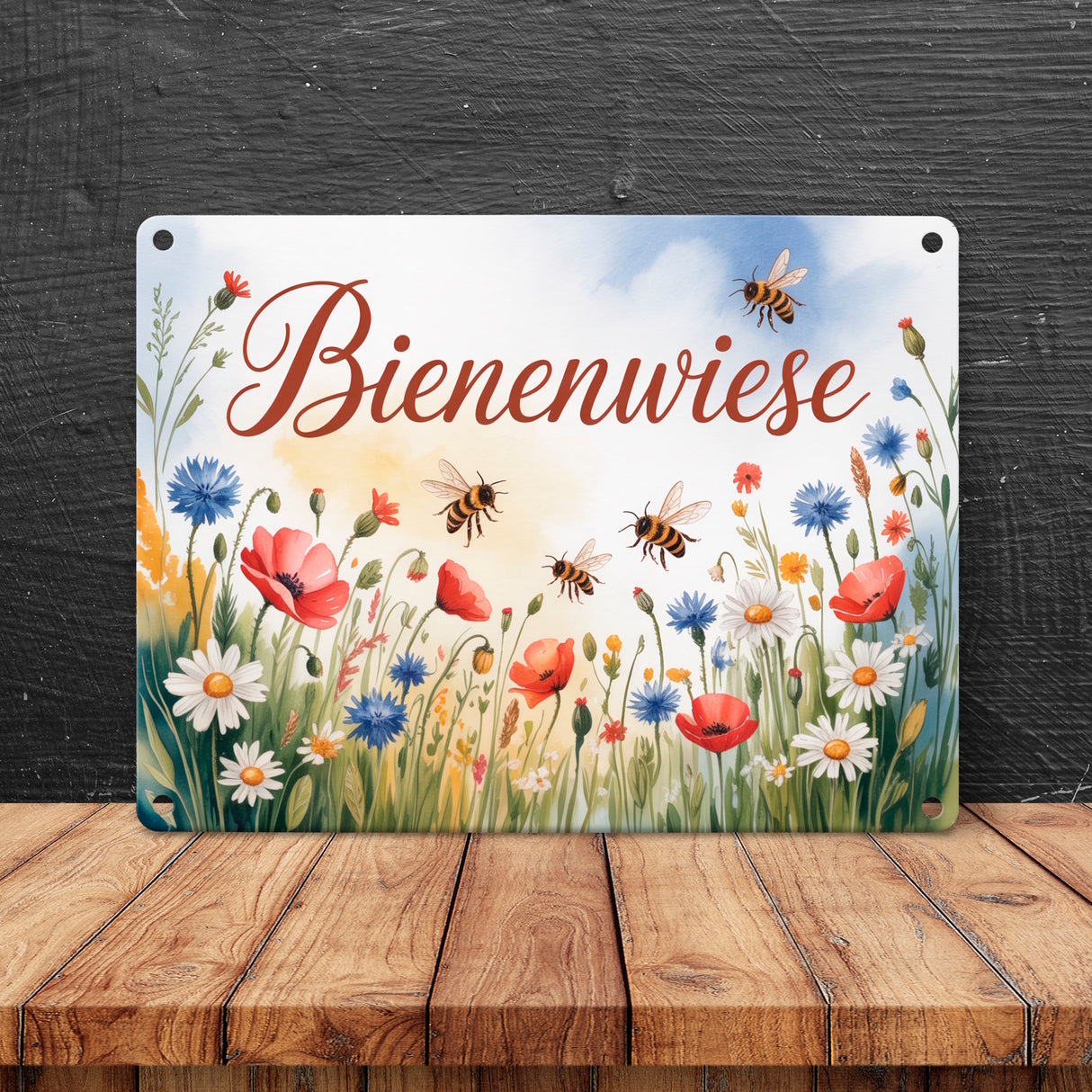 Wildblumenwiese BienenwieseMetallschild in 15x20 cm Garten