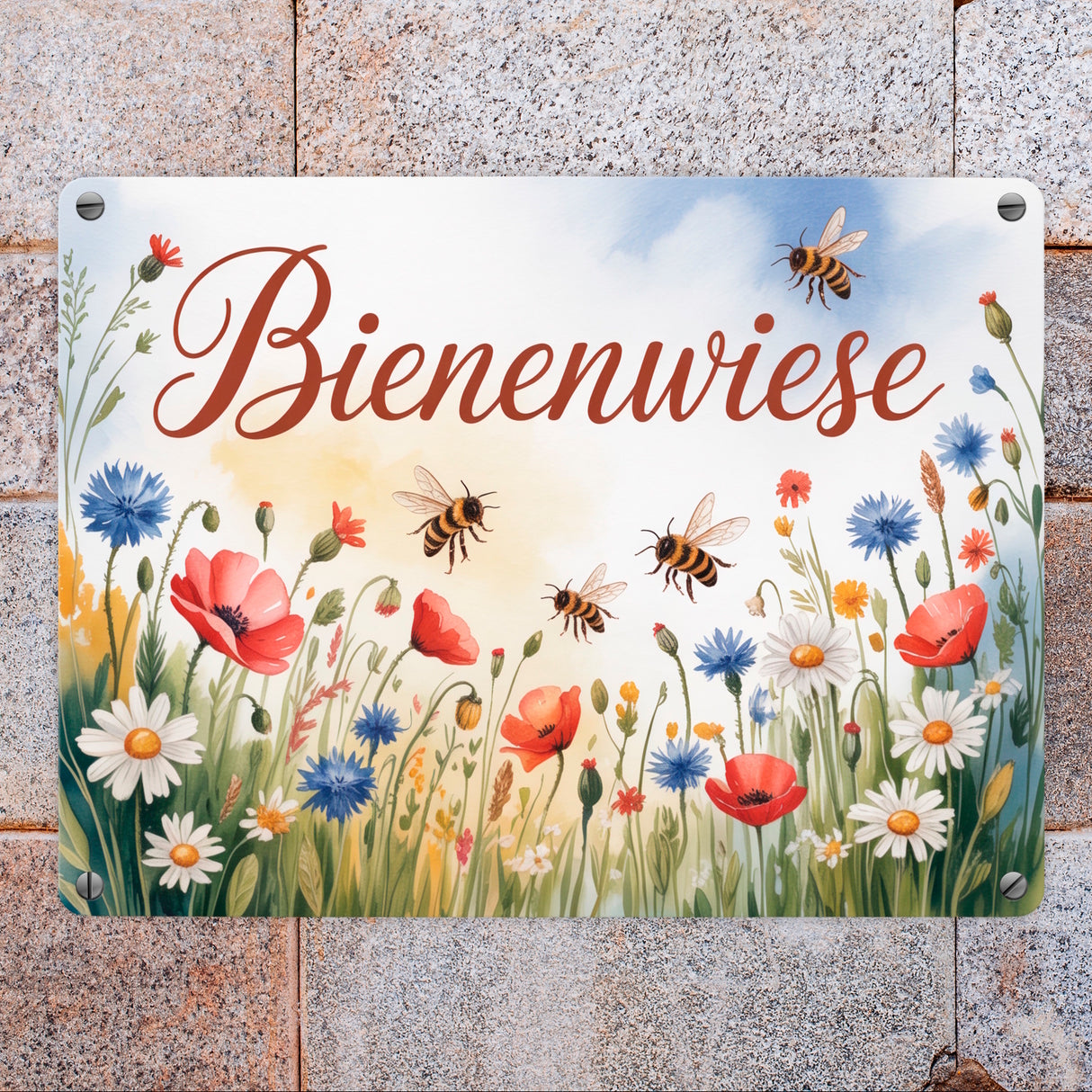 Wildblumenwiese BienenwieseMetallschild in 15x20 cm Garten