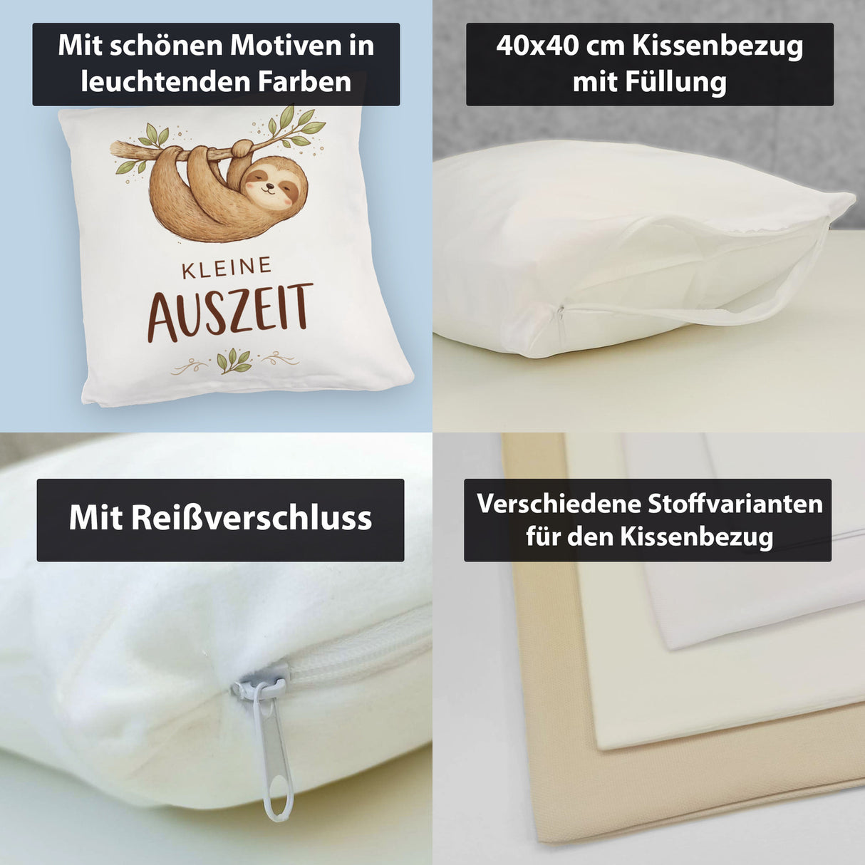 Faultier an Ast kleine Auszeit Kissen