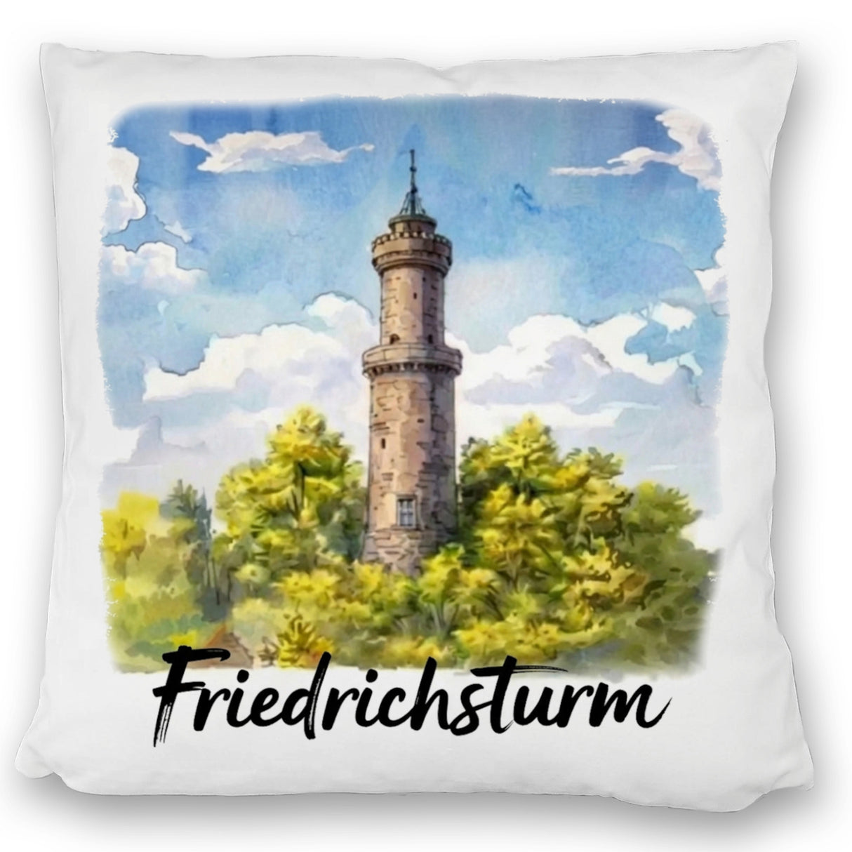 Friedrichsturm Freudenstadt Aquarell Kissen