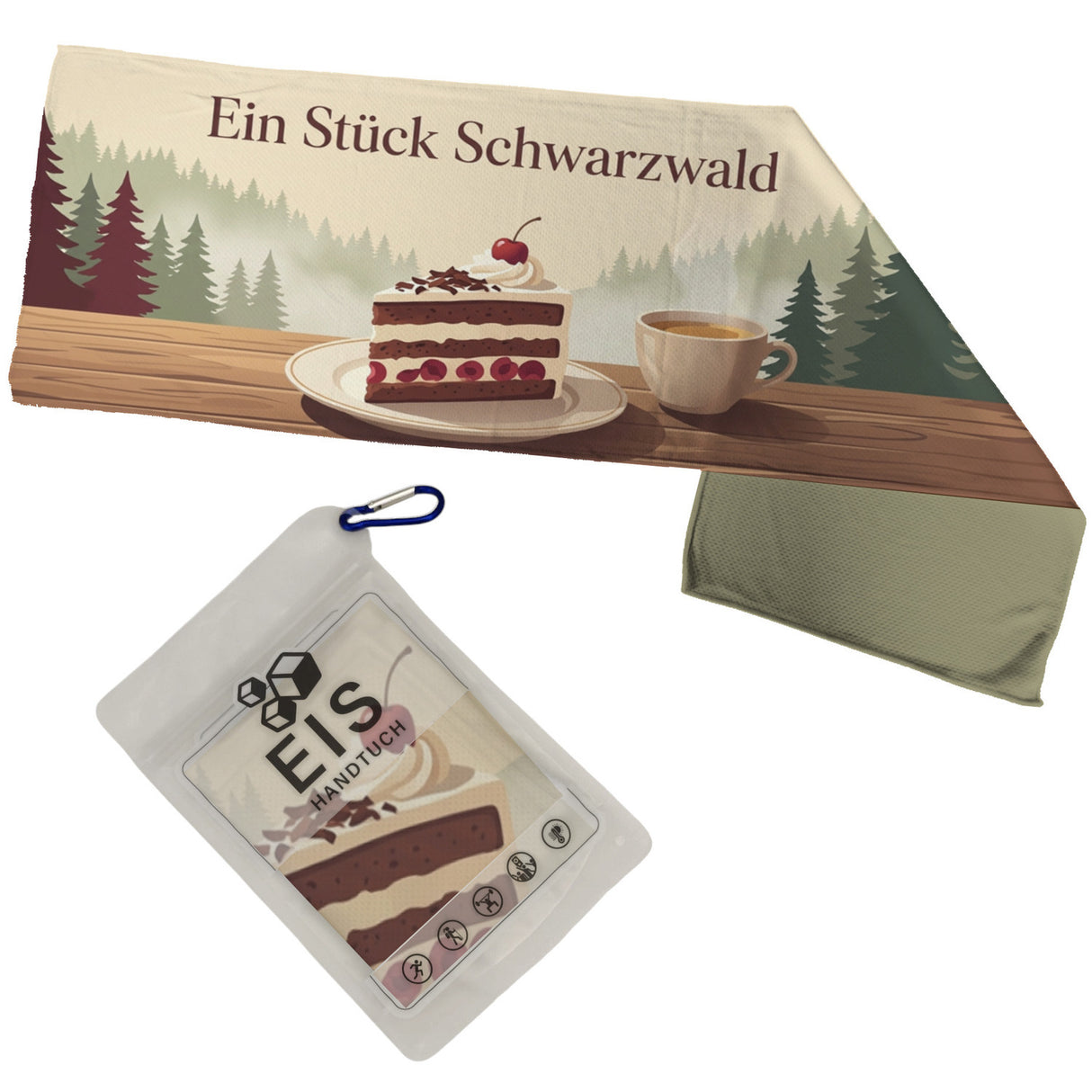 Schwarzwald Eishandtuch mit Schwarzwälder Kirschtorte - Ein Stück Schwarzwald