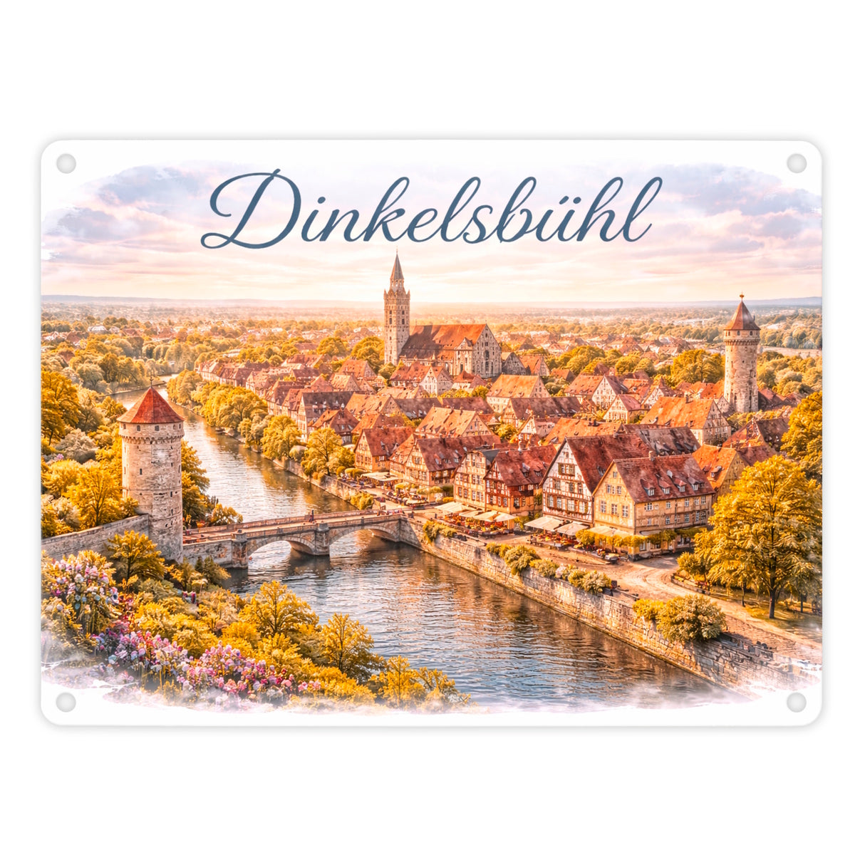 Dinkelsbühl Altstadt Metallschild in 15x20 cm Vintage