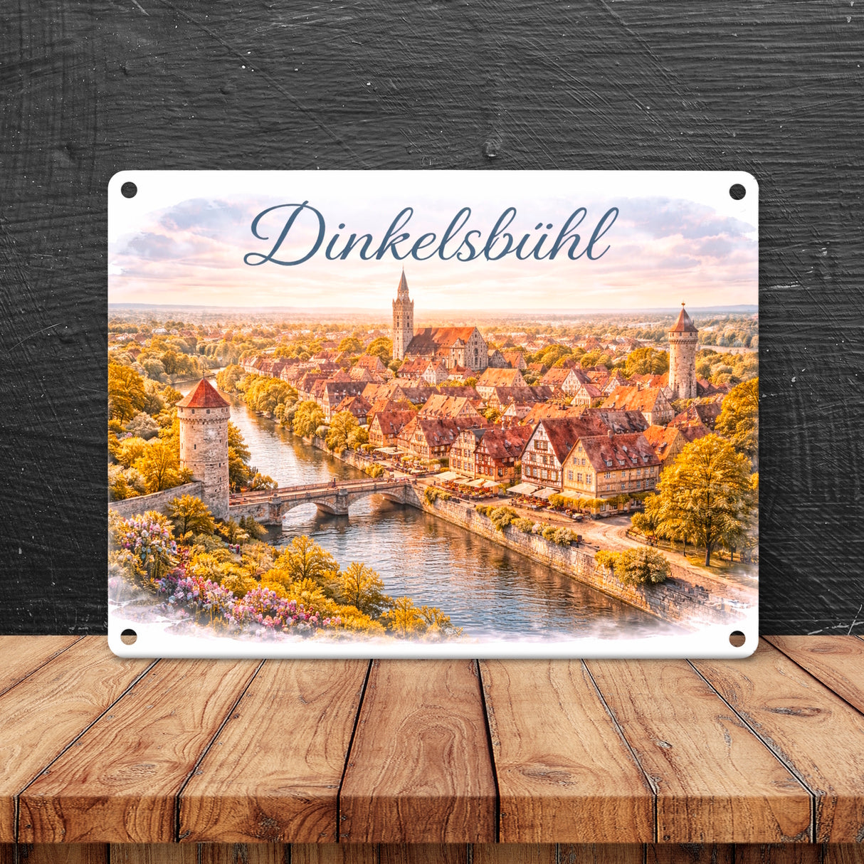 Dinkelsbühl Altstadt Metallschild in 15x20 cm Vintage
