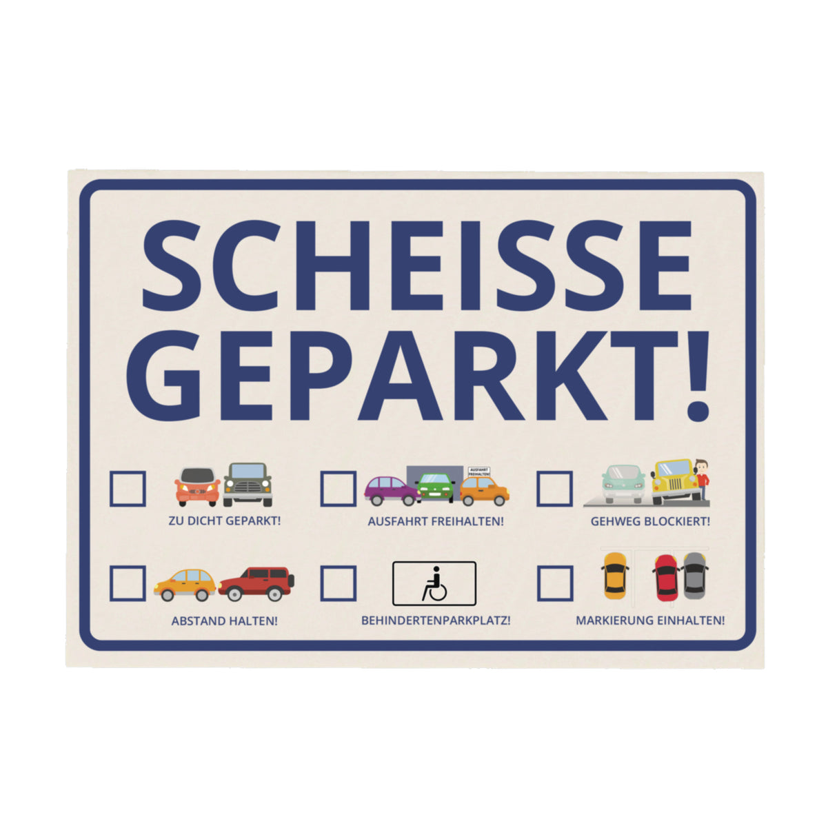 Scheisse Geparkt! Comic Edition Notizblock für die Windschutzscheibe im 50er Set