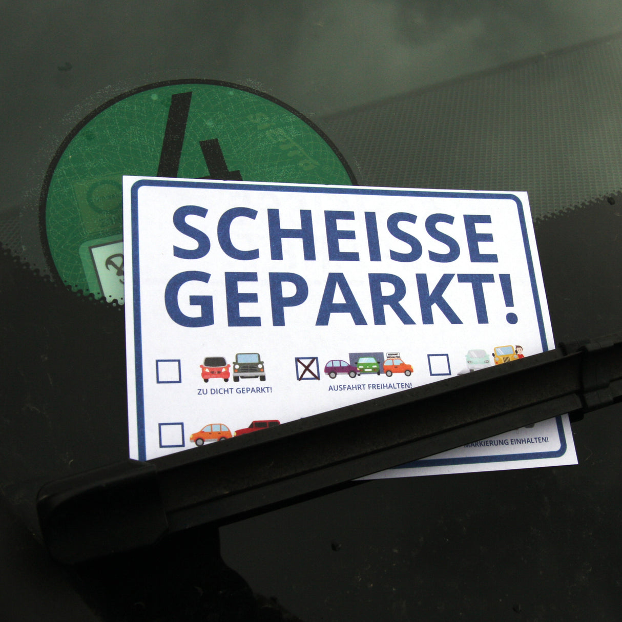 Scheisse Geparkt! Comic Edition Notizblock für die Windschutzscheibe im 50er Set
