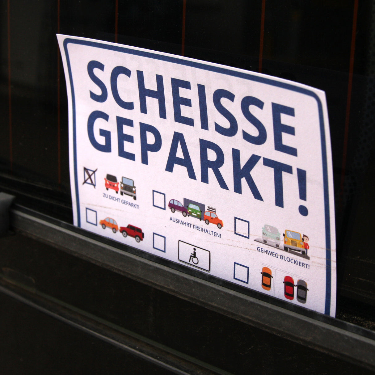 Scheisse Geparkt! Comic Edition Notizblock für die Windschutzscheibe im 50er Set