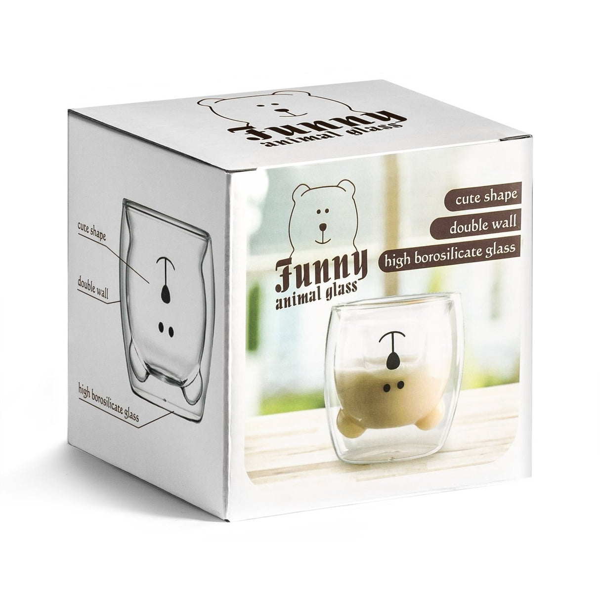 Bären Kopf Glas mit doppelter Wand