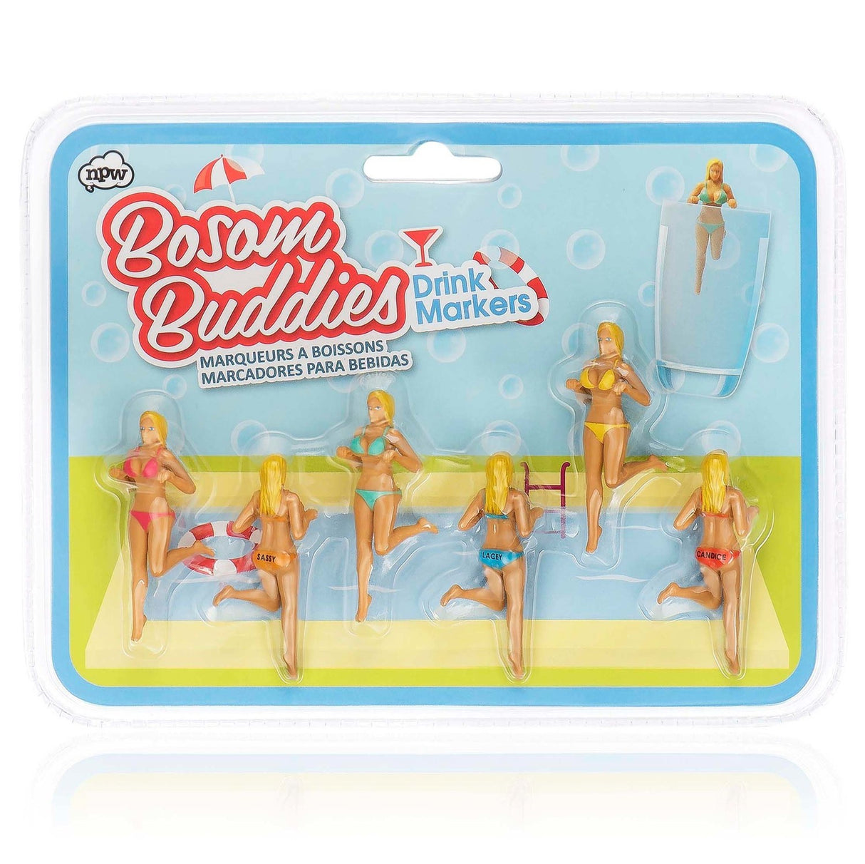 Bosom Buddies Glasmarkierer im 6er Set