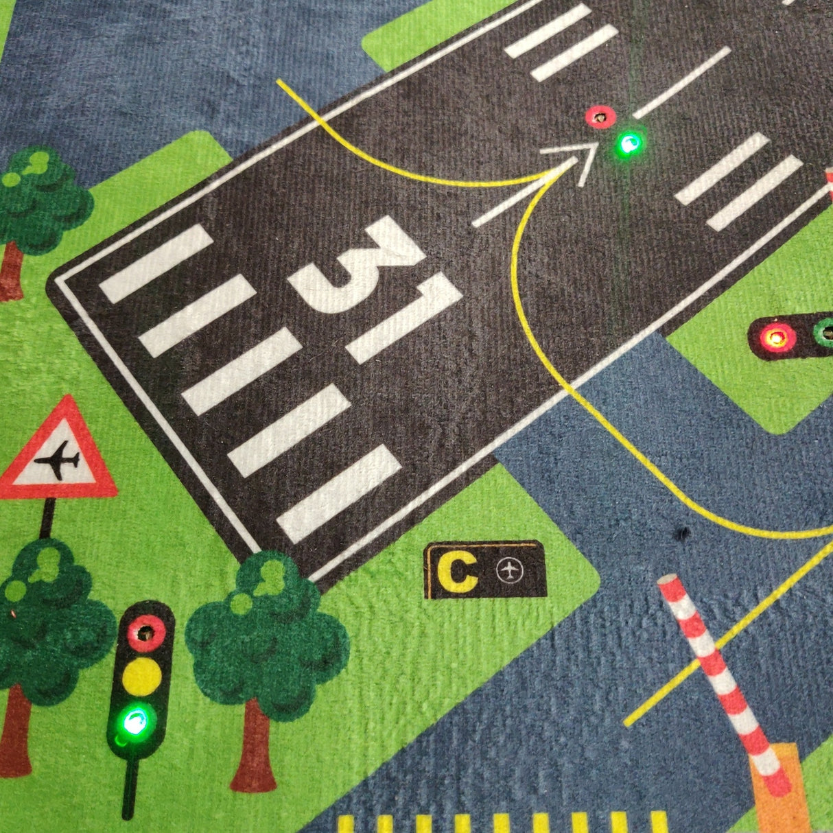 Flughafen Straße Spielteppich mit LED Licht