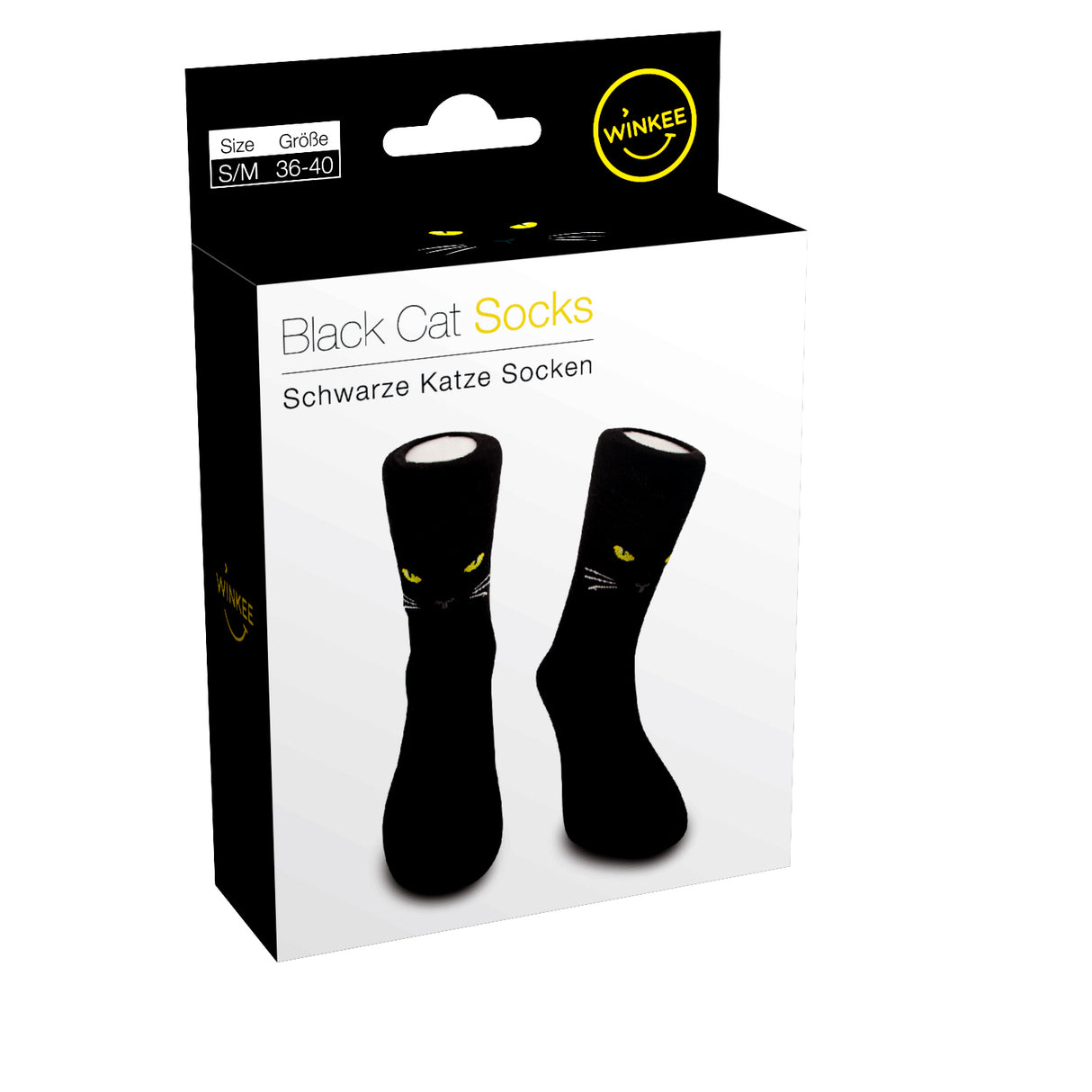 Schwarze Katze Socken in 36-40 im Paar
