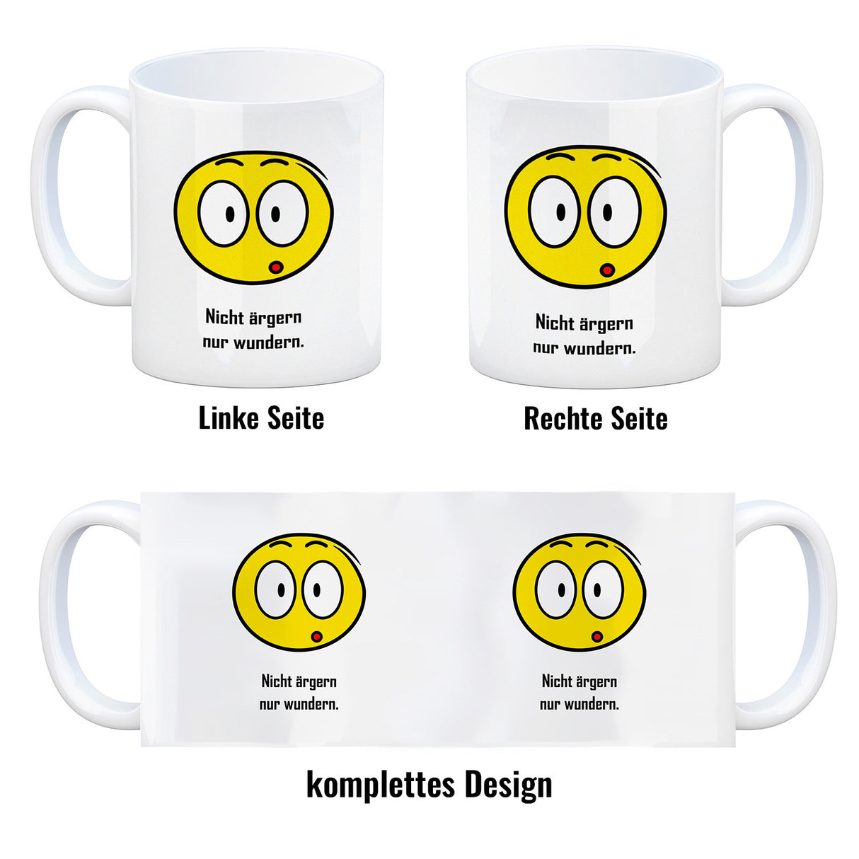 Kaffeebecher mit Spruch: Nicht ärgern nur wundern.