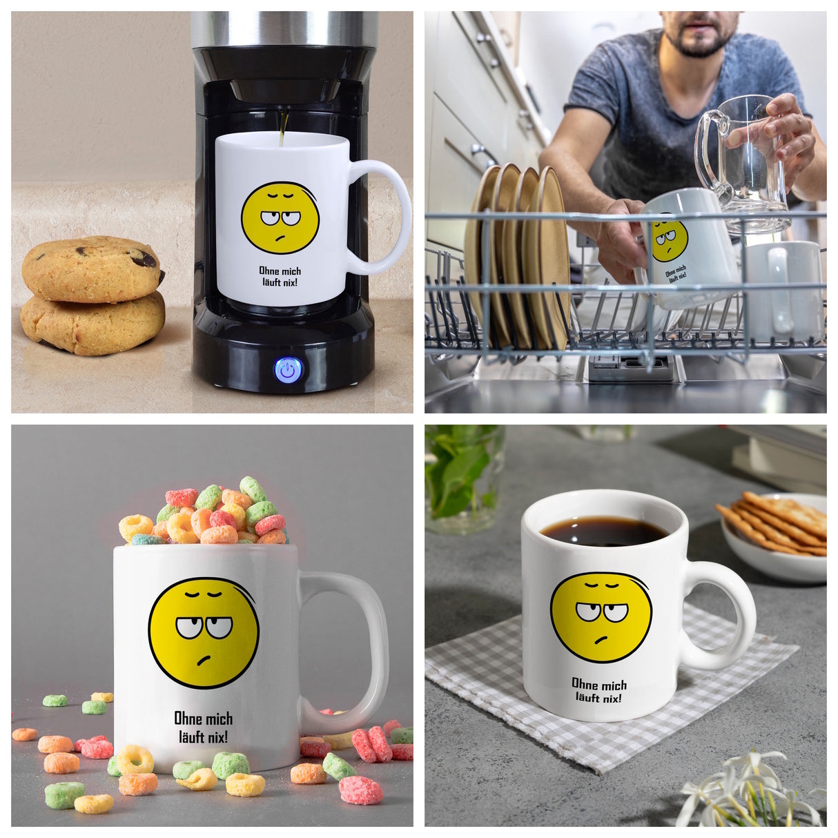 Kaffeebecher mit Spruch: Ohne mich läuft nix!