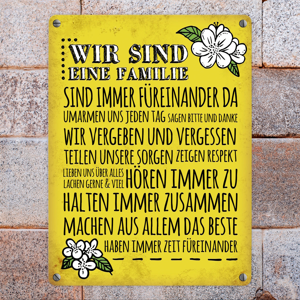 Wir sind eine Familie… Metallschild