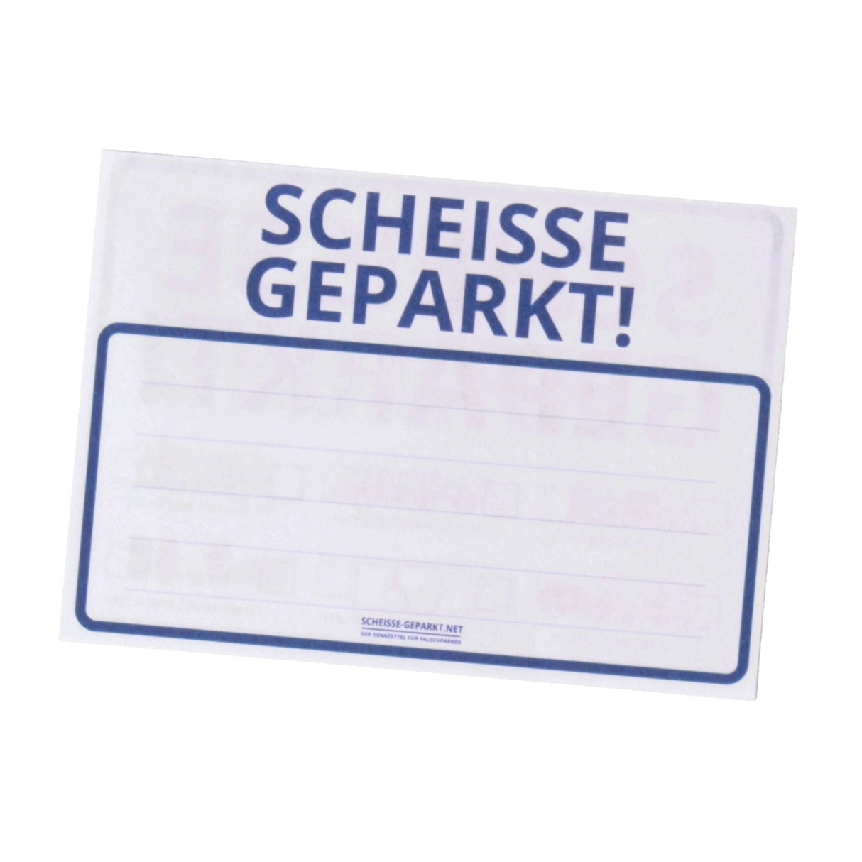 Scheisse Geparkt! Comic Edition Notizblock für die Windschutzscheibe im 50er Set