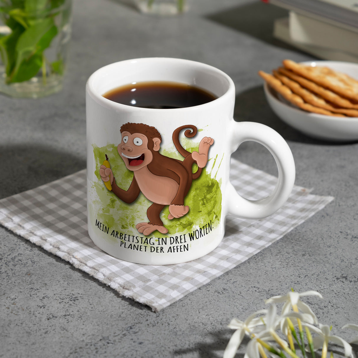 Mein Arbeitstag in drei Worten: Planet der Affen Kaffeebecher