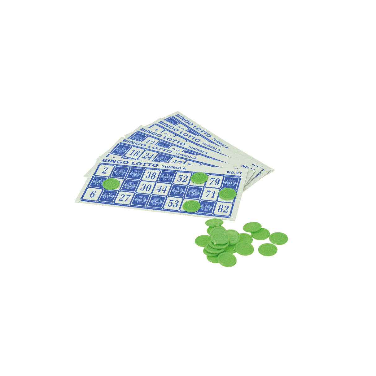 Bingo Gesellschaftsspiel mit Spielkarten und Chips