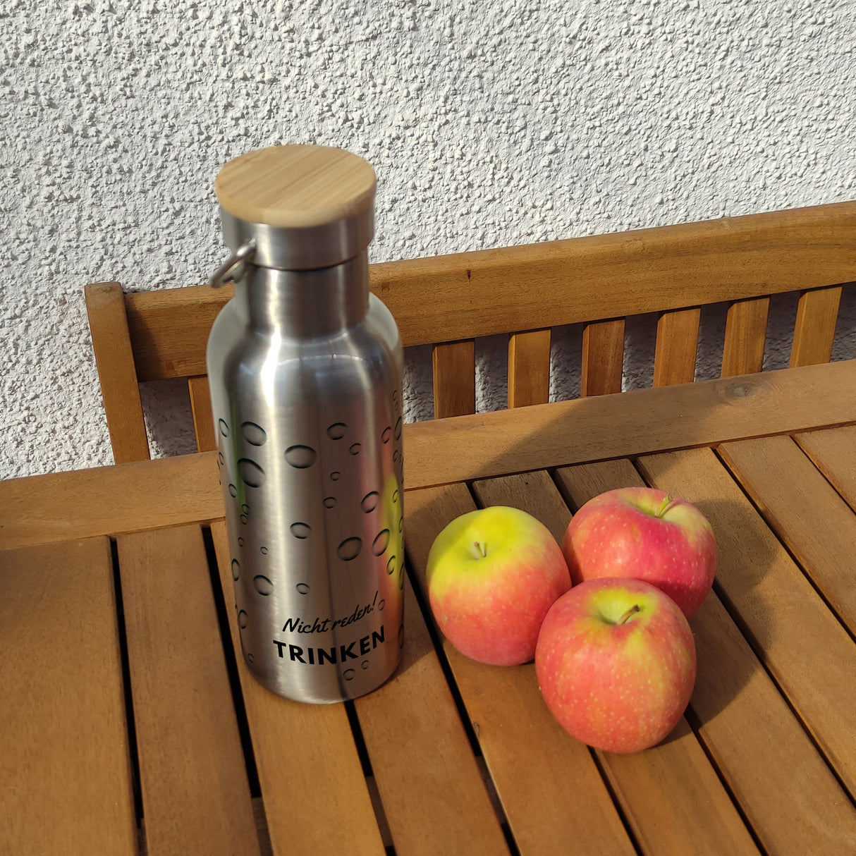 Nicht reden! Trinken Thermoflasche mit Bambusdeckel