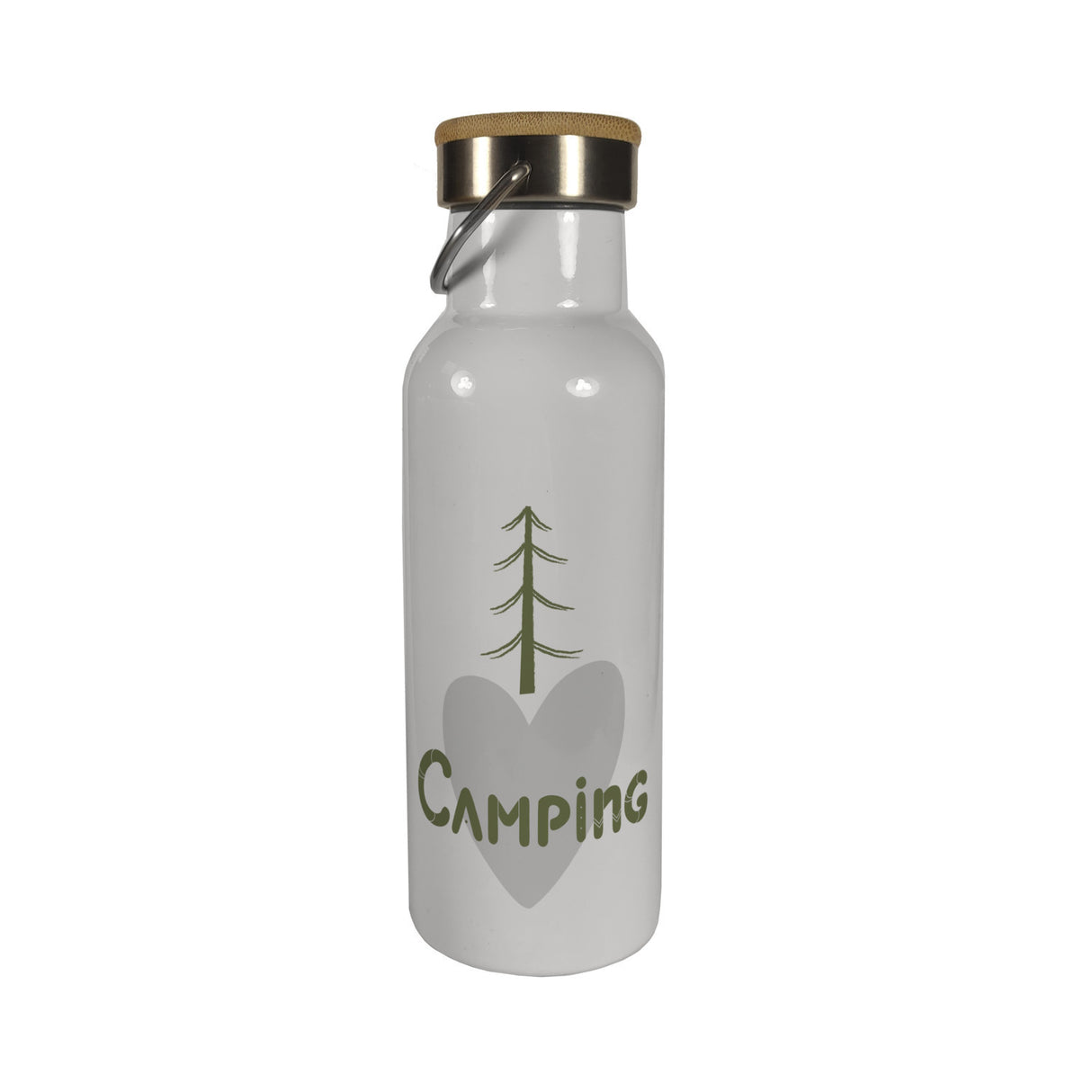I love Camping Thermoflasche mit Bambusdeckel