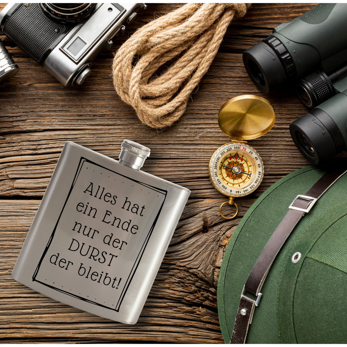 Alles hat ein Ende nur der Durst der bleibt! Flachmann
