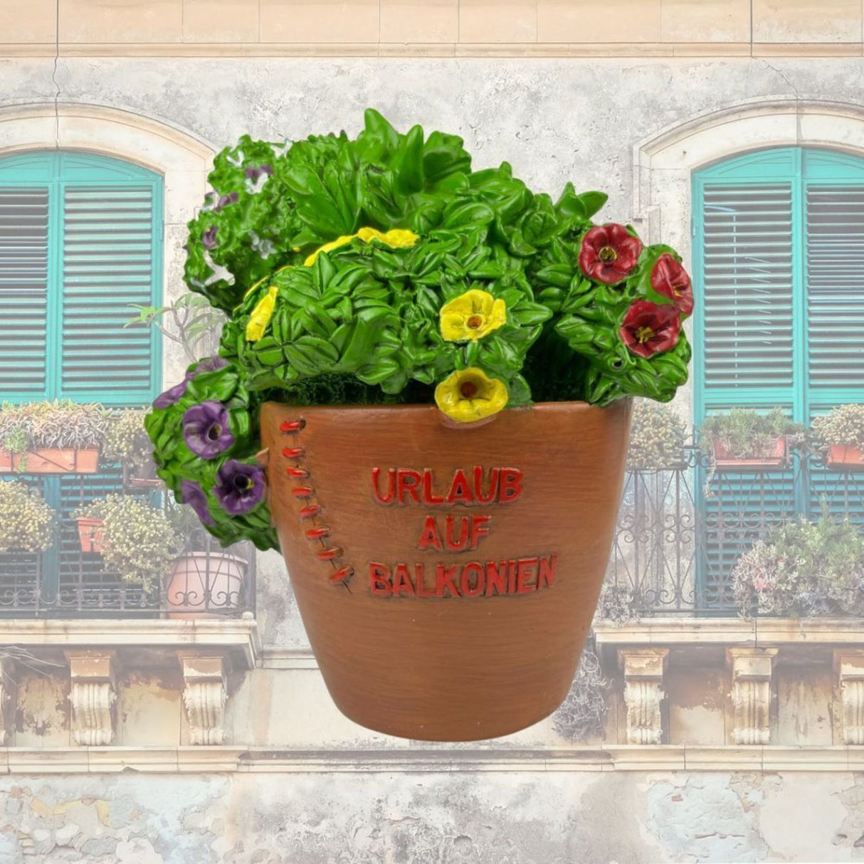 Urlaub auf Balkonien Blumentopf Spardose