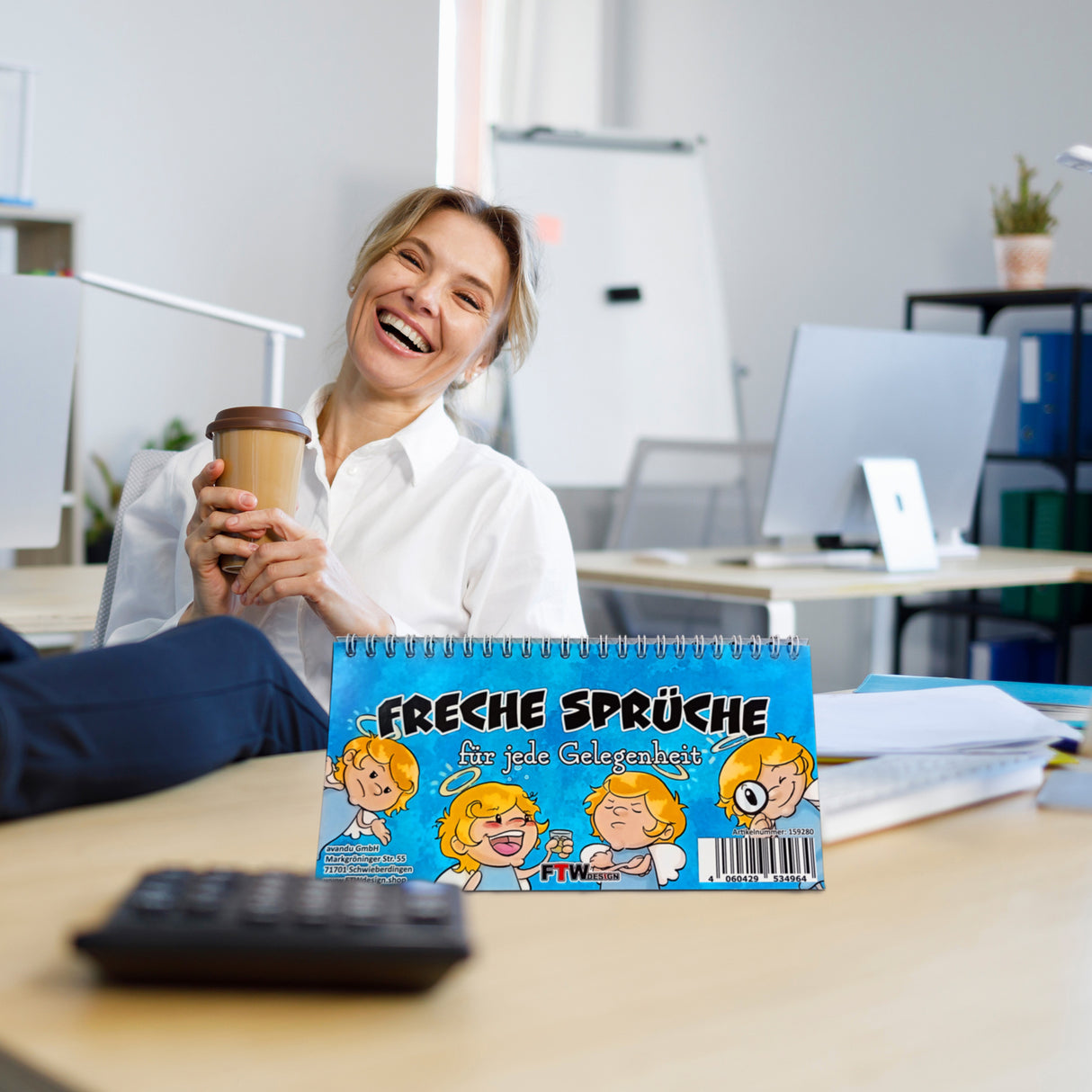 Freche Sprüche für jede Gelegenheit Spruchaufsteller mit lustigem Engel