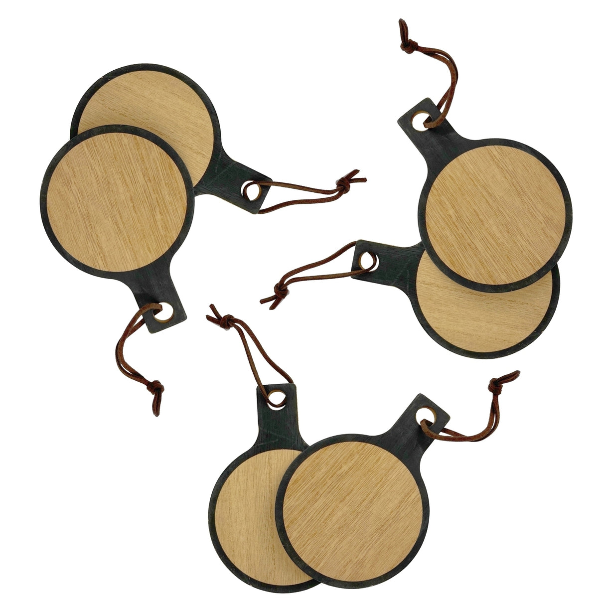 Runde Holz Untersetzer im 6er Set mit Halterung