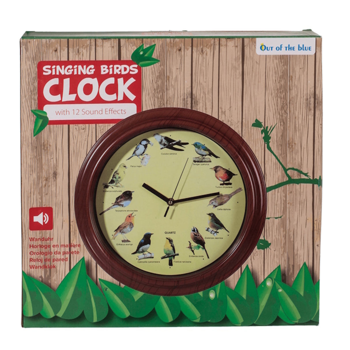 Wanduhr mit Vogelstimmen