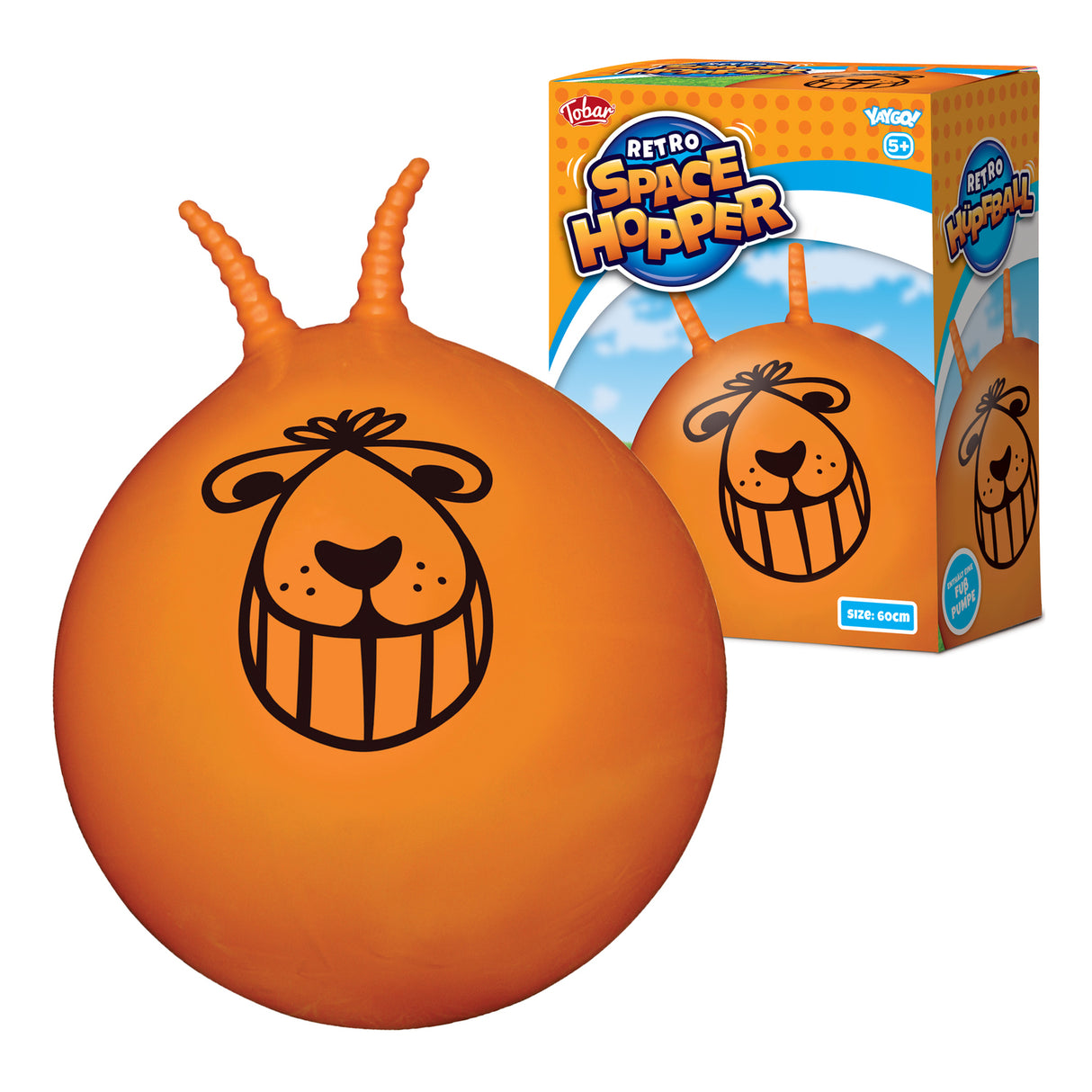 Retro Space Hopper Hüpfball mit Luftpumpe