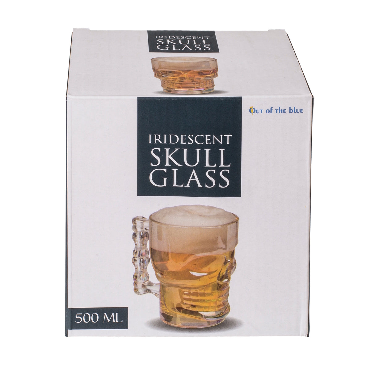 Totenkopf Bierglas mit Henkel