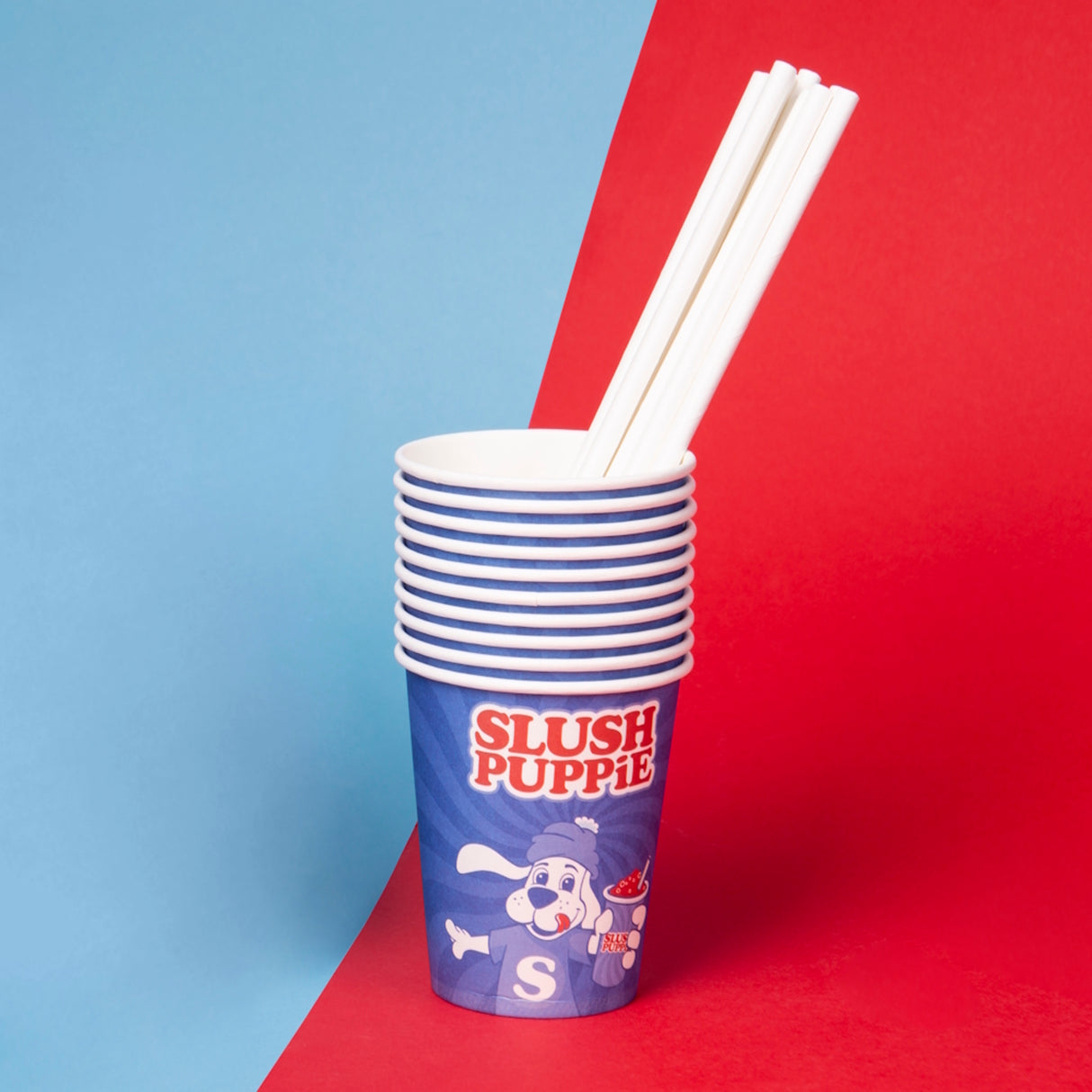 SLUSH PUPPiE Pappbecher Slush-Becher und Strohhalme im Set