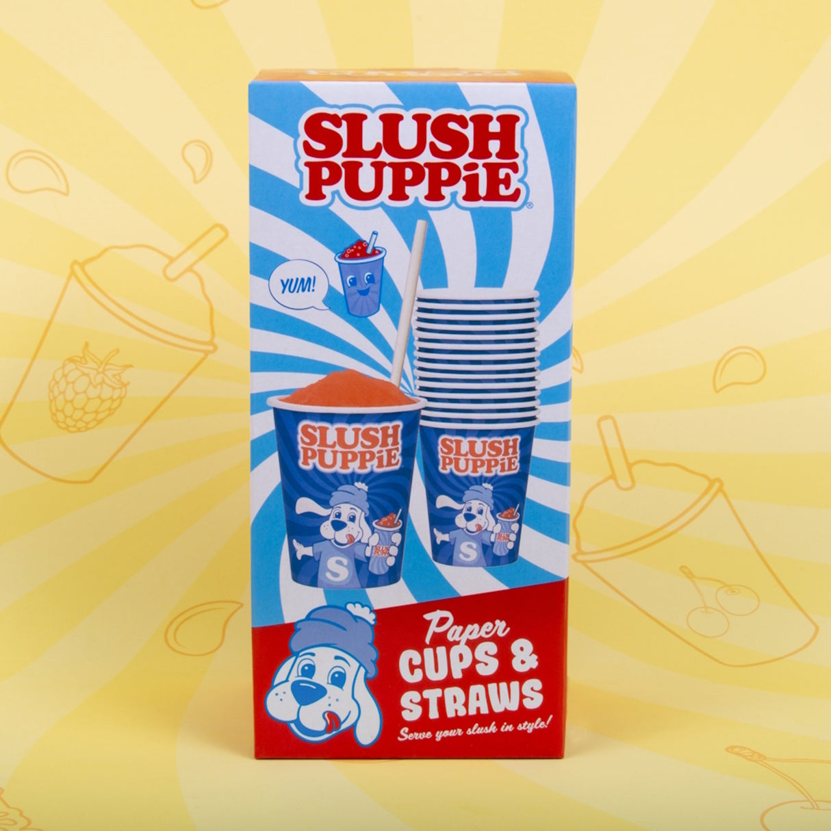 SLUSH PUPPiE Pappbecher Slush-Becher und Strohhalme im Set