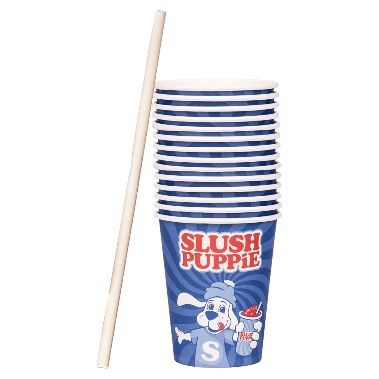 SLUSH PUPPiE Pappbecher Slush-Becher und Strohhalme im Set