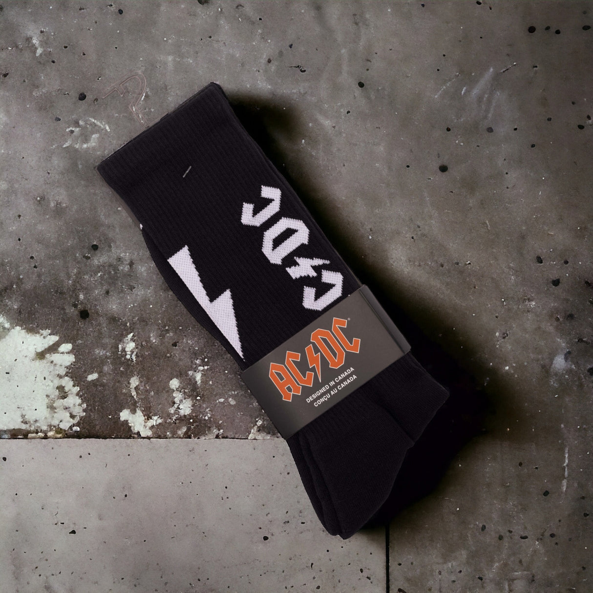 Socken AC/DC Fanartikel Lightning Strikes Strümpfe in schwarz 43-47 im Paar