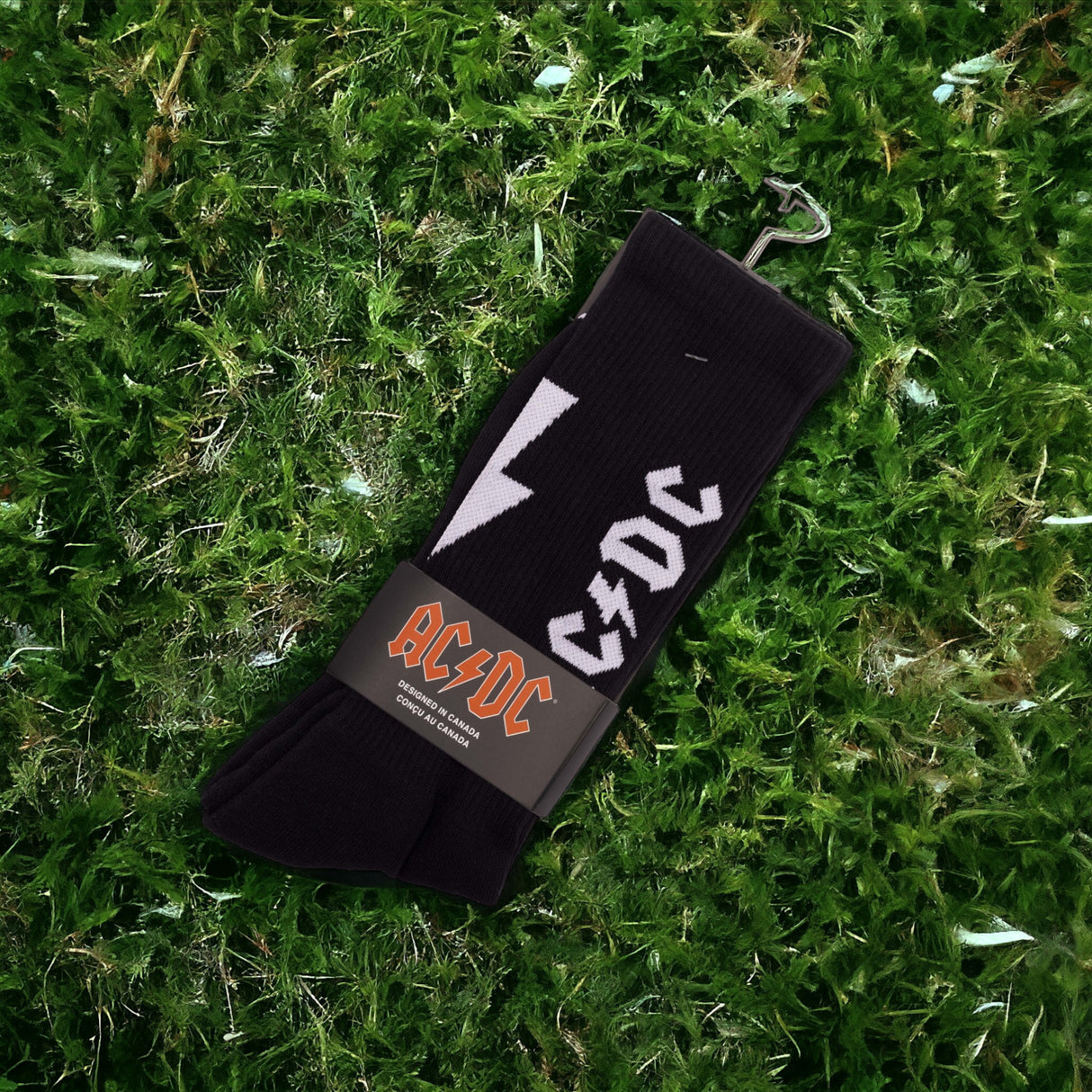 Socken AC/DC Fanartikel Lightning Strikes Strümpfe in schwarz 43-47 im Paar