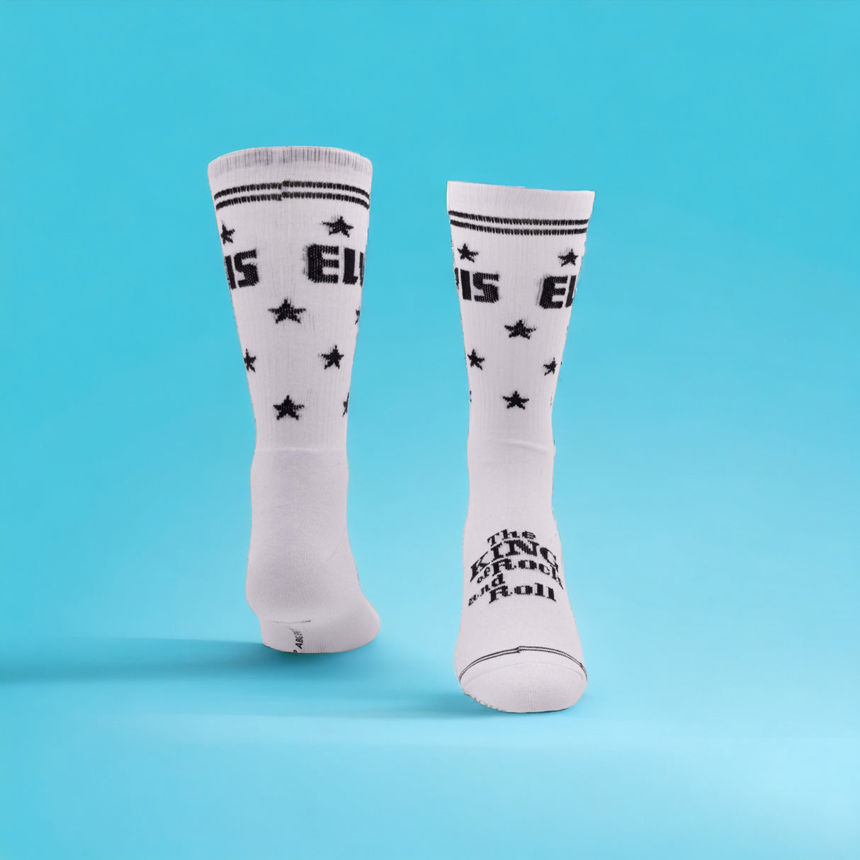 Socken Elvis Presley Fanartikel Elvis the King Strümpfe in weiß in 40-46 im Paar