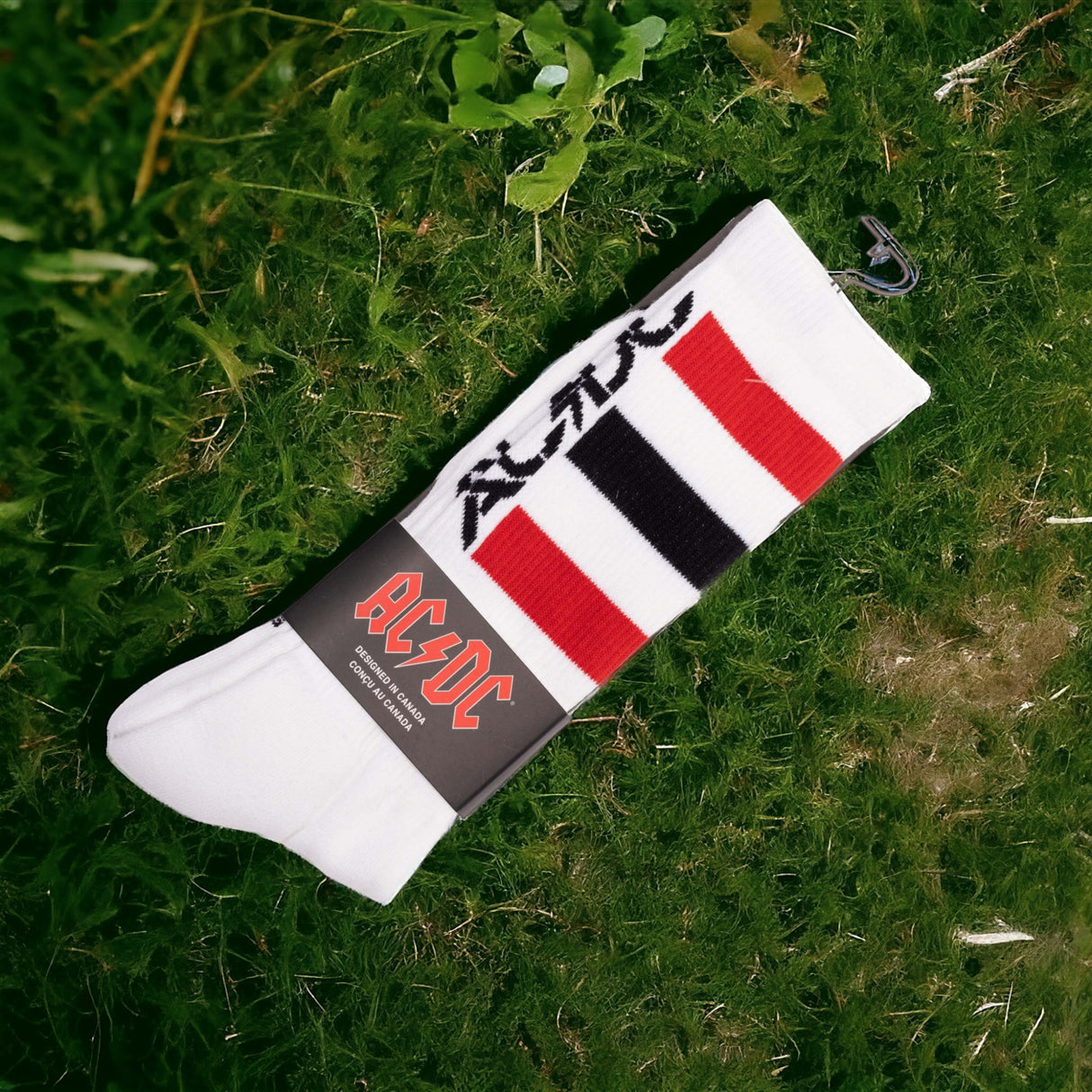 Socken AC/DC High Voltage Fanartikel Strümpfe in weiß in 43-47 im Paar