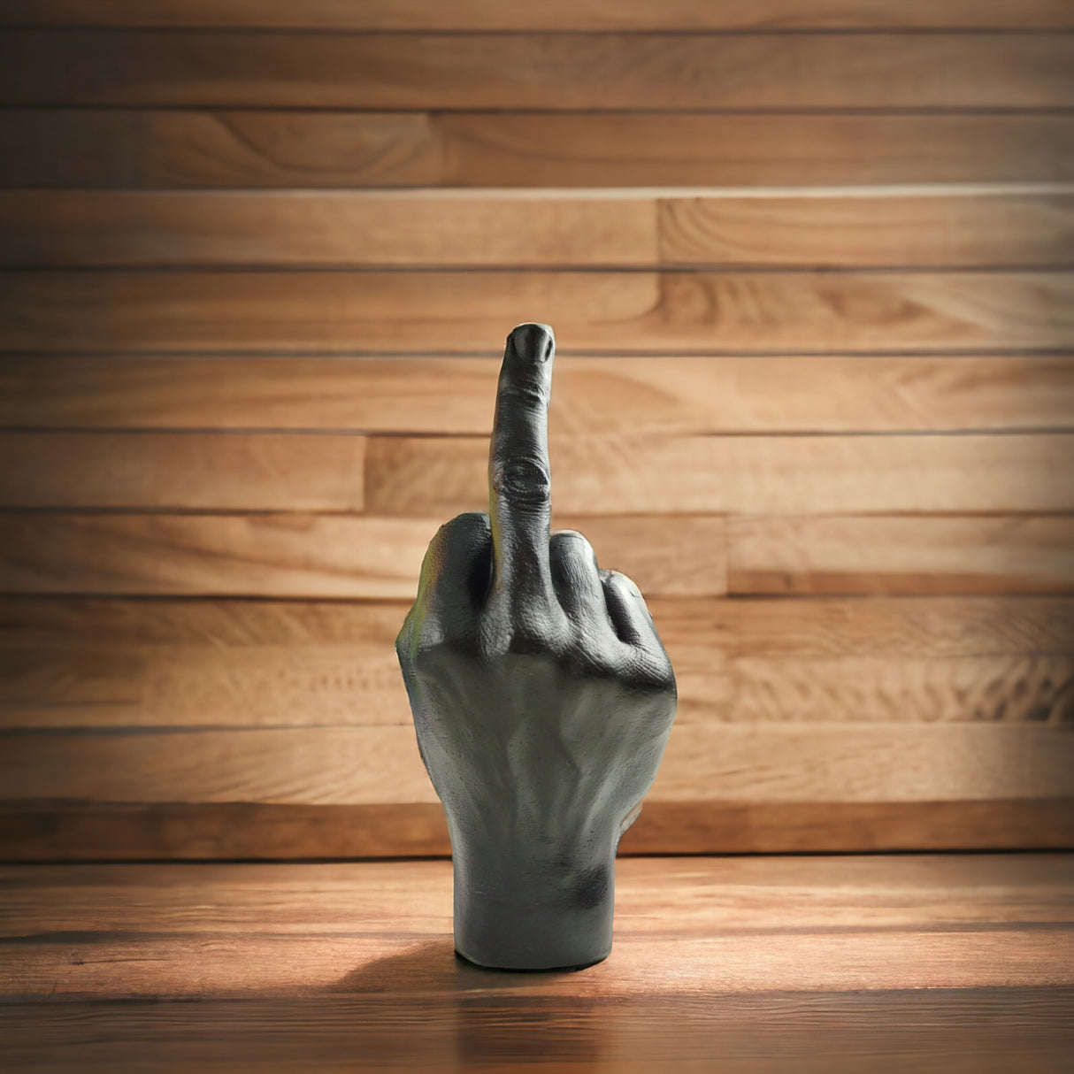 Mittelfinger Dekofigur Stinkefinger Skulptur in Schwarz