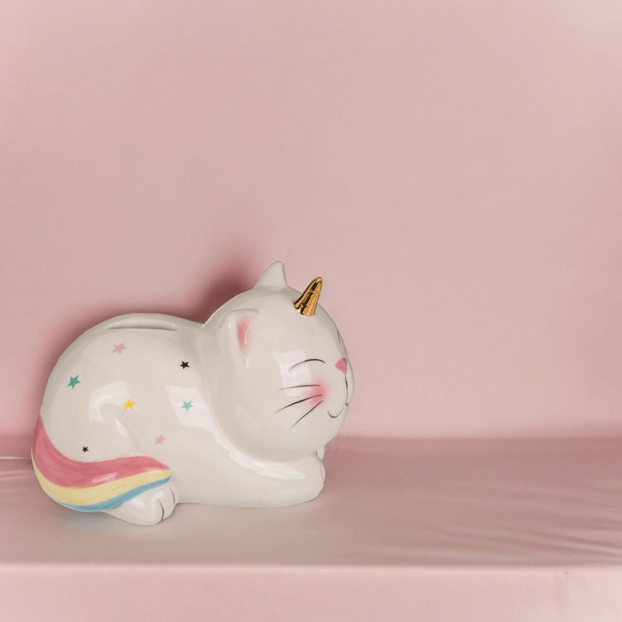 Einhorn-Katze Spardose Einhorn Geschenk für Mädchen Sparschwein aus Keramik