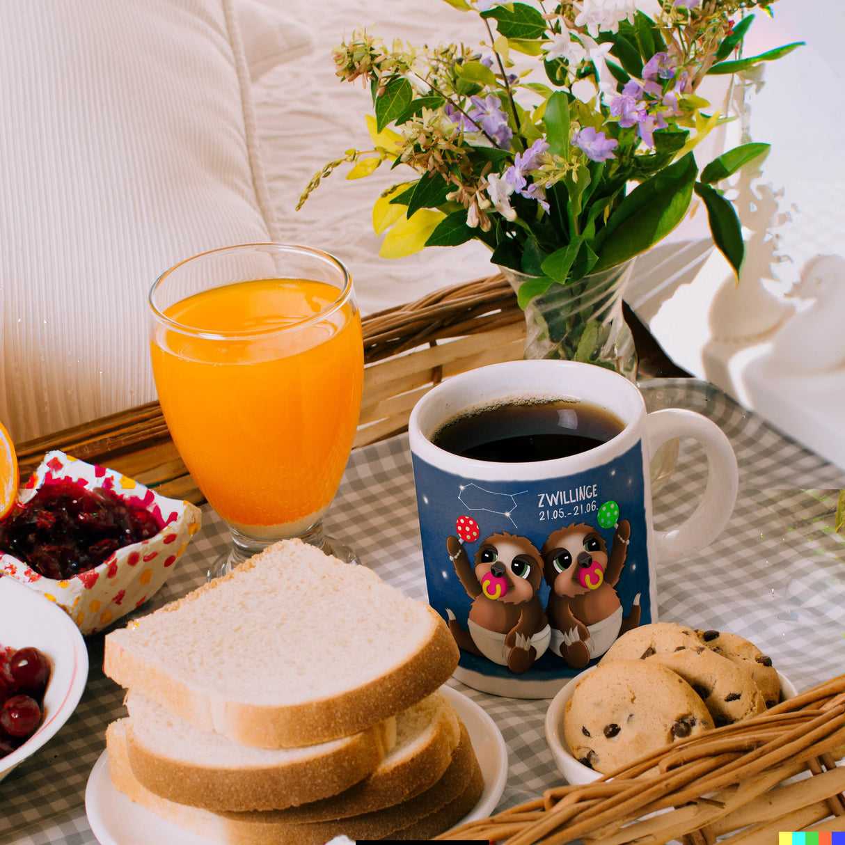 Sternzeichen Zwillinge Faultier Kaffeebecher