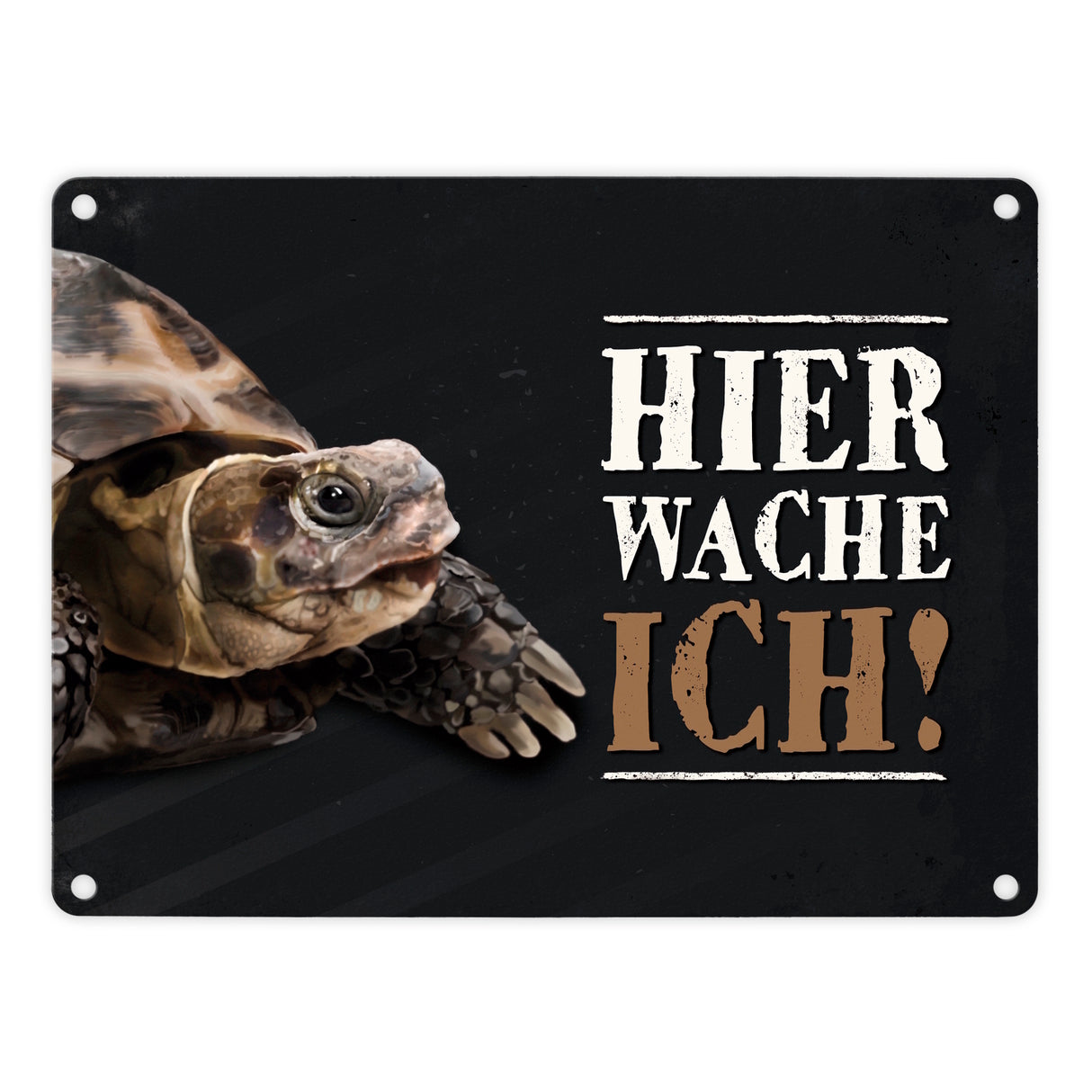 Hier wache ich! Schildkröte Metallschild