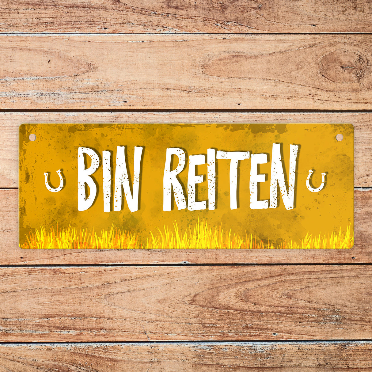 Bin reiten - Bin Zuhause Wendeschild mit Kordel
