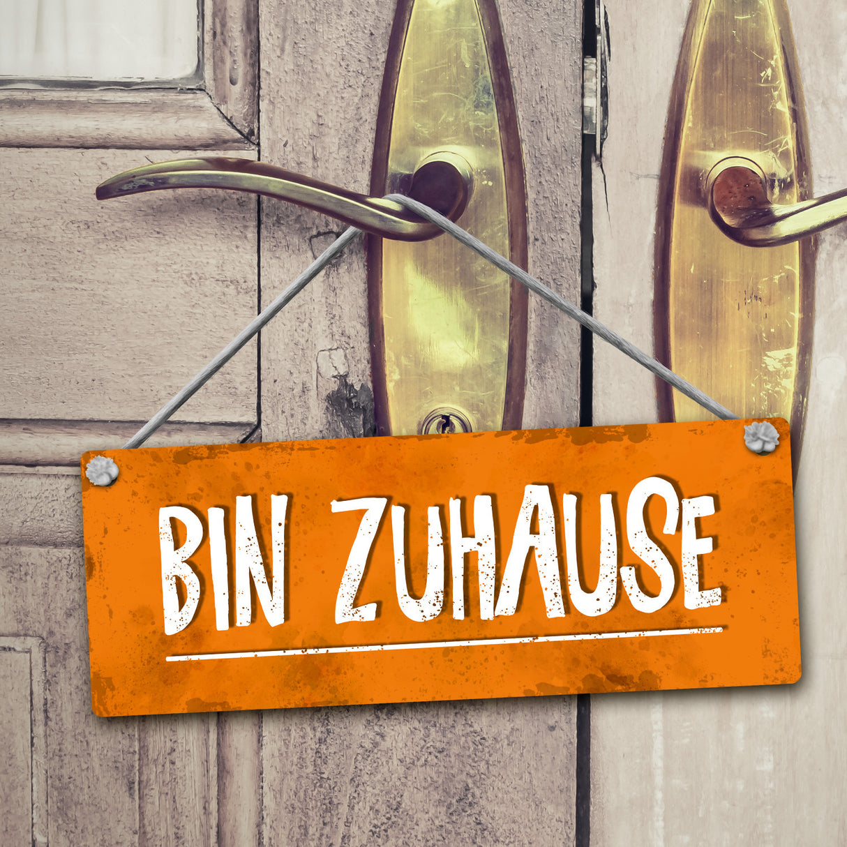 Bin joggen - Bin Zuhause Wendeschild mit Kordel