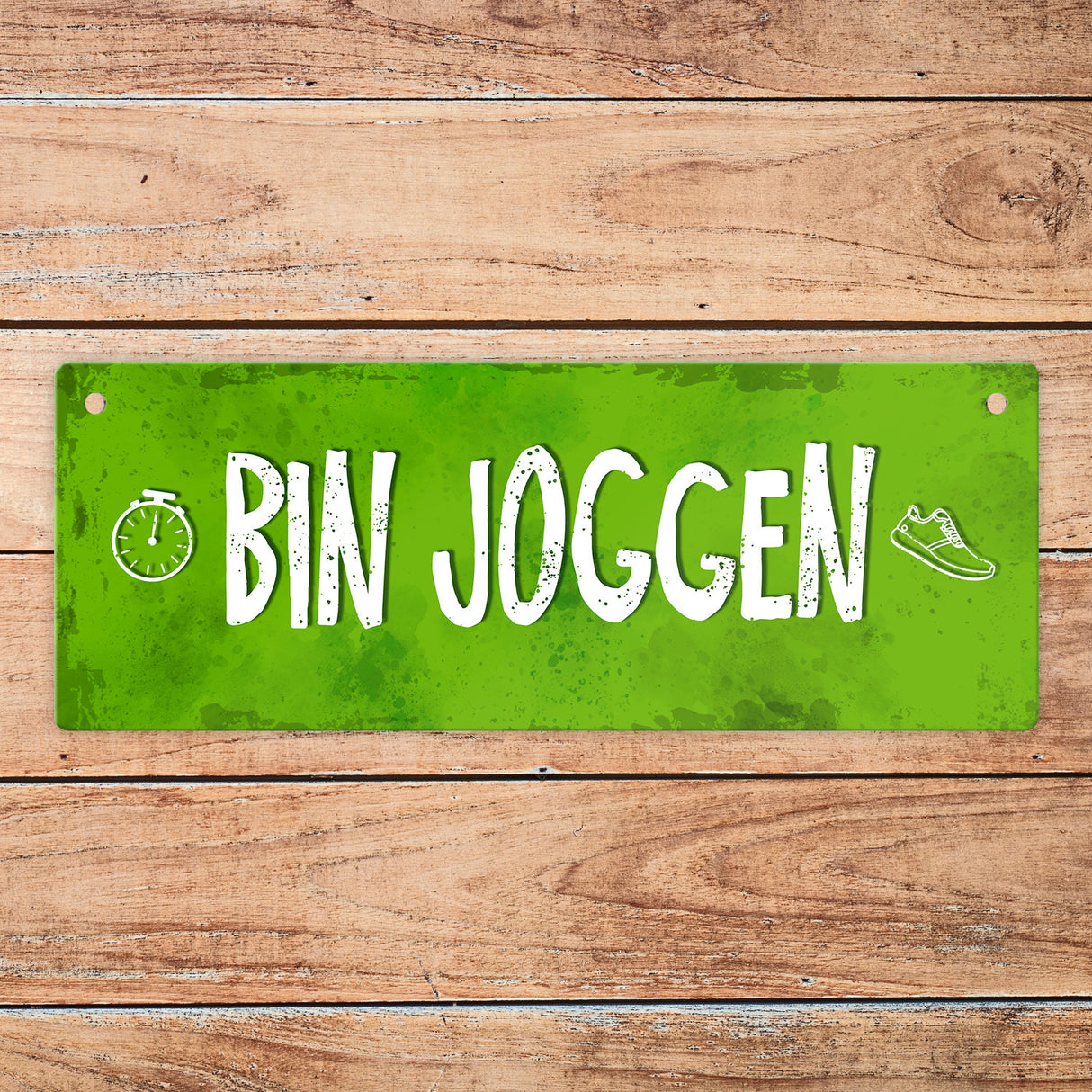 Bin joggen - Bin Zuhause Wendeschild mit Kordel