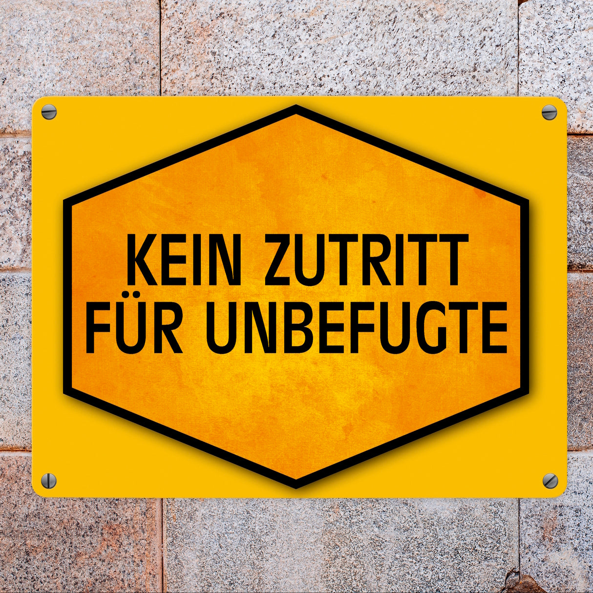 Kein Zutritt für Unbefugte Warn- und Hinweisschild in Gelb und Schwarz