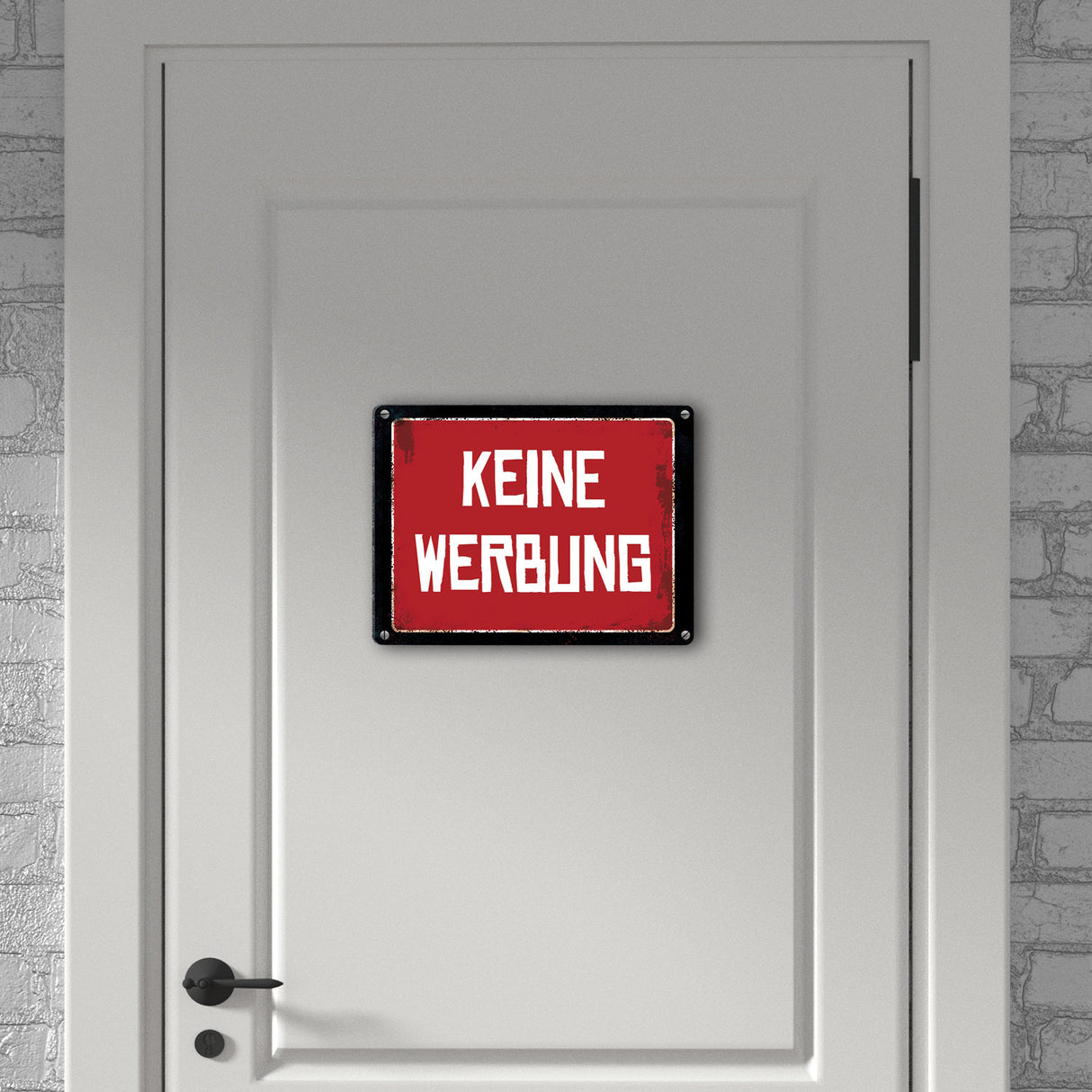 Keine Werbung Warn- und Hinweisschild im Used-Look