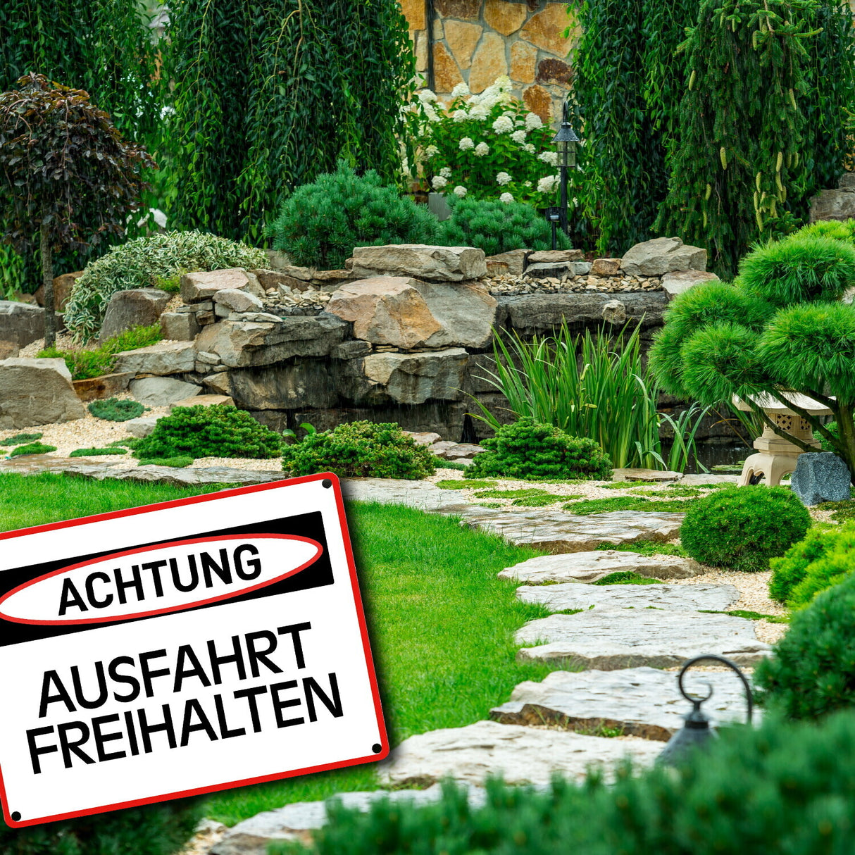 Achtung - Ausfahrt freihalten Metallschild