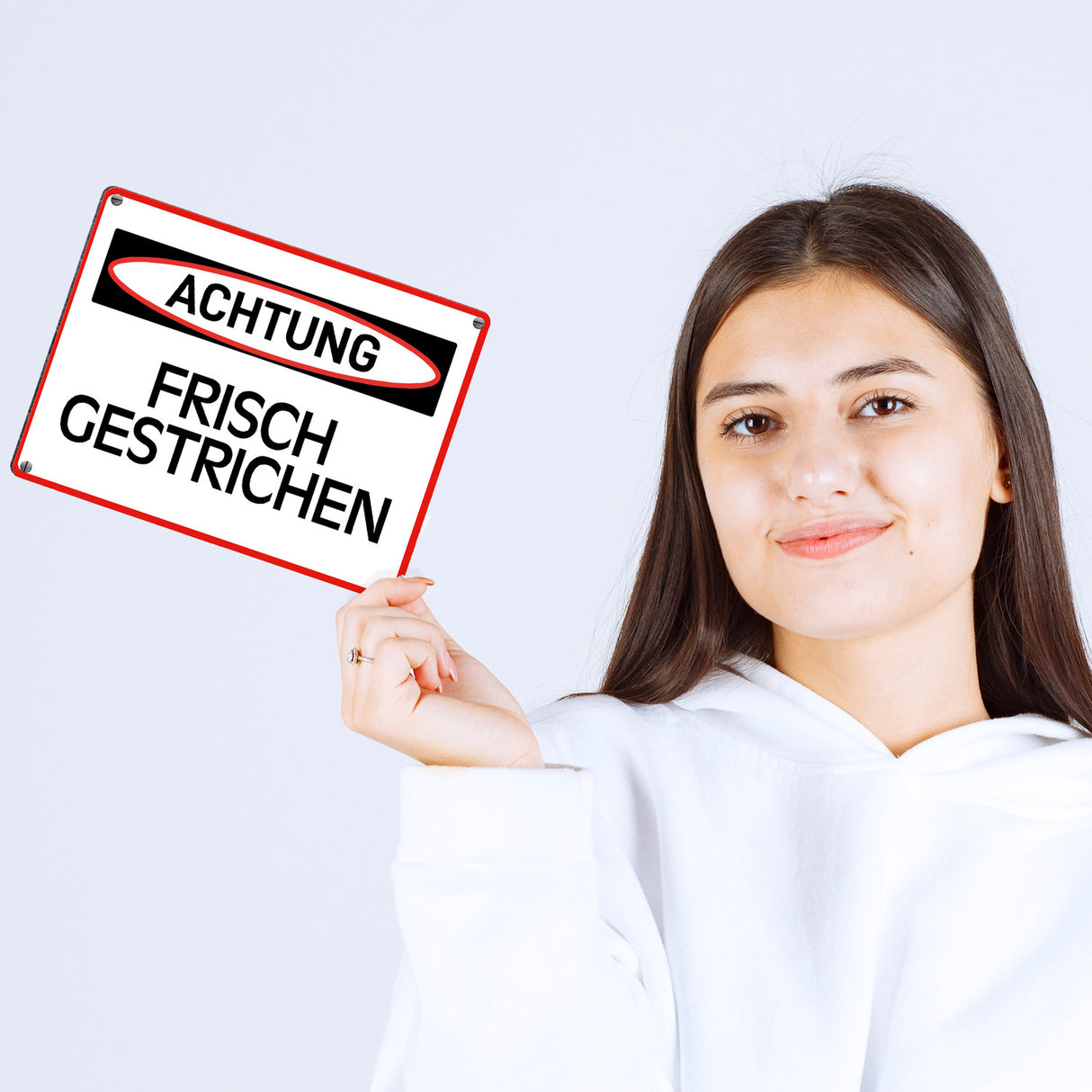 Frisch gestrichen Warn- und Hinweisschild im modernen Design