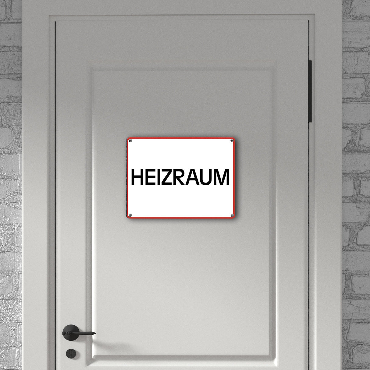 Heizraum Warn- und Hinweisschild im modernen Design