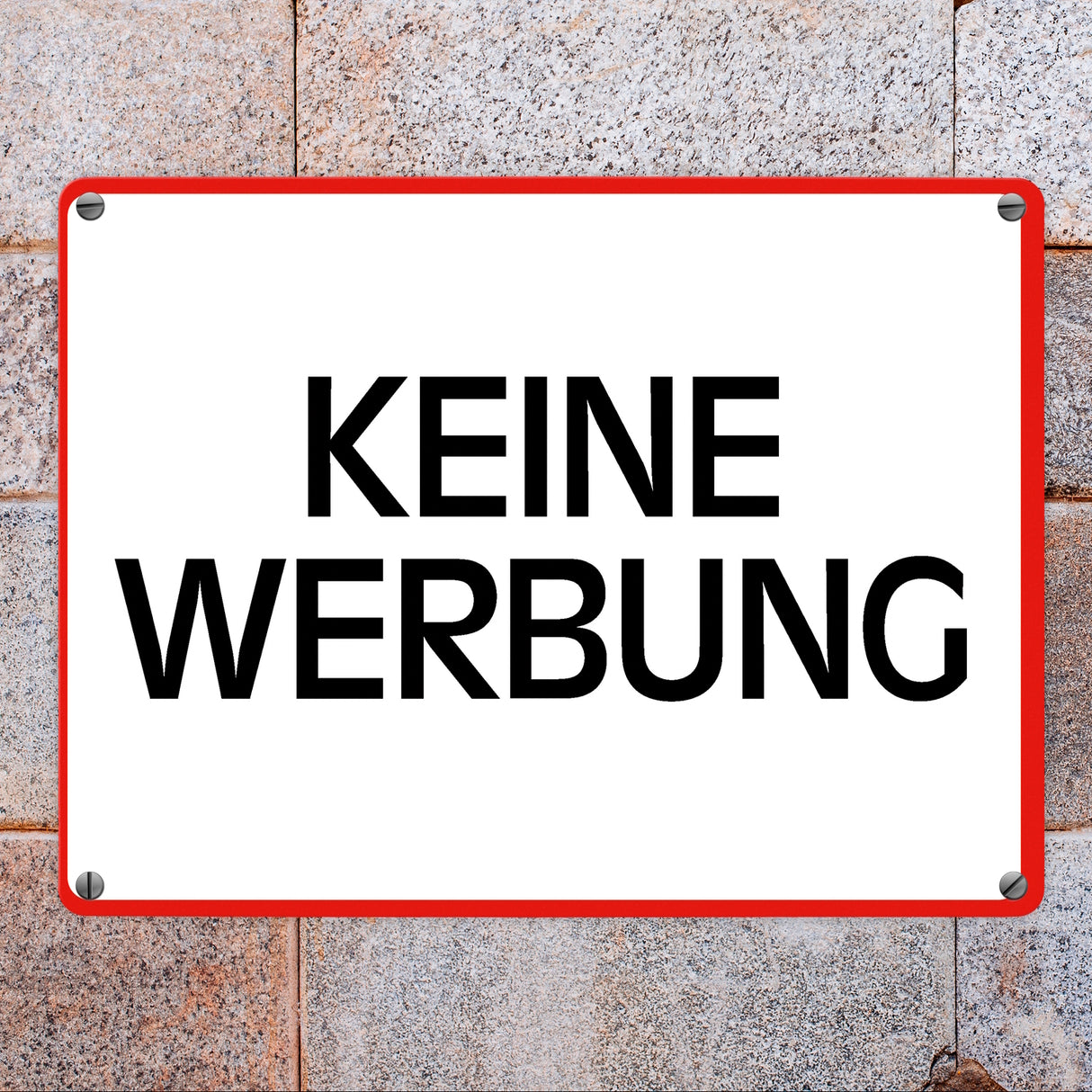 Keine Werbung Warn- und Hinweisschild im modernen Design