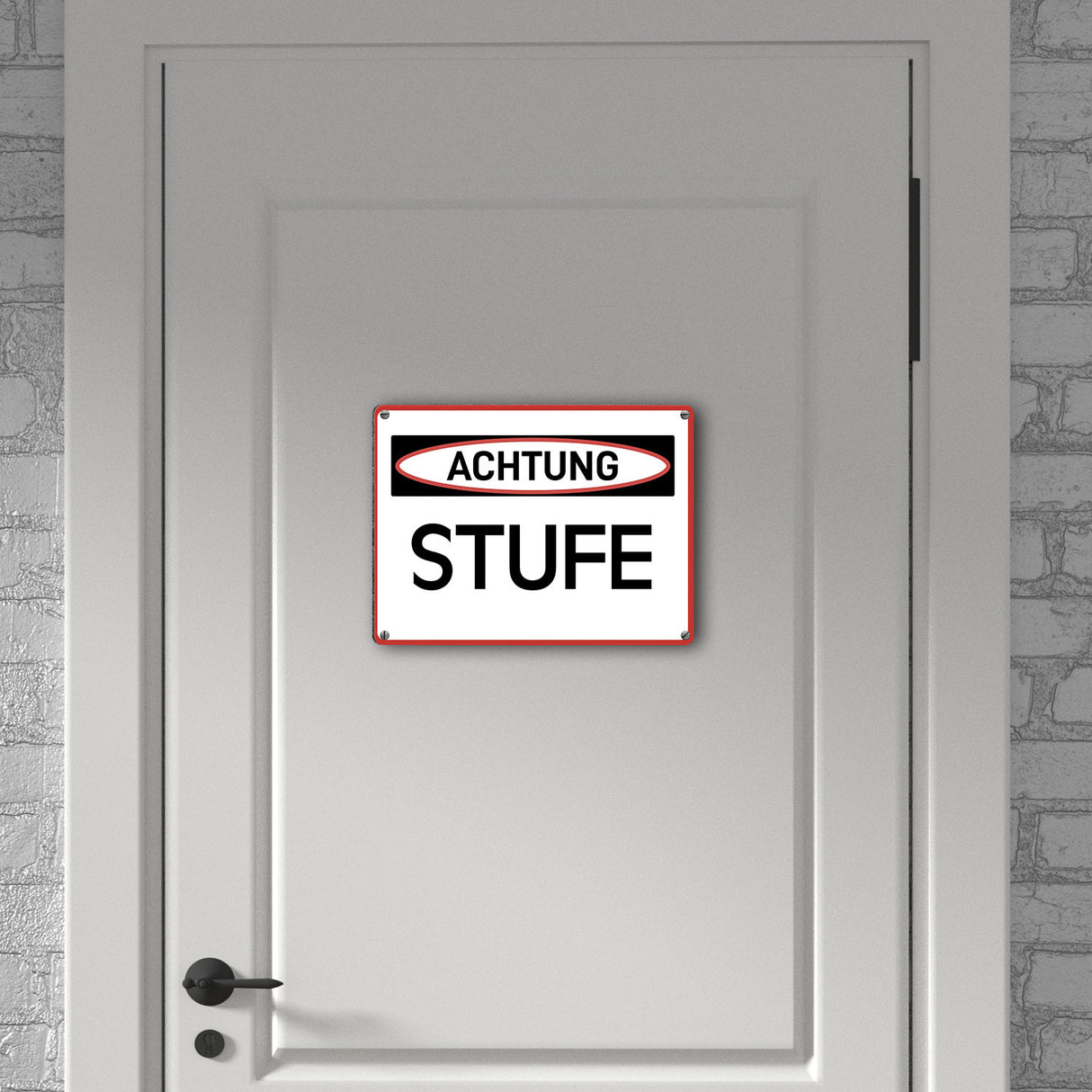 Stufe Warn- und Hinweisschild im modernen Design